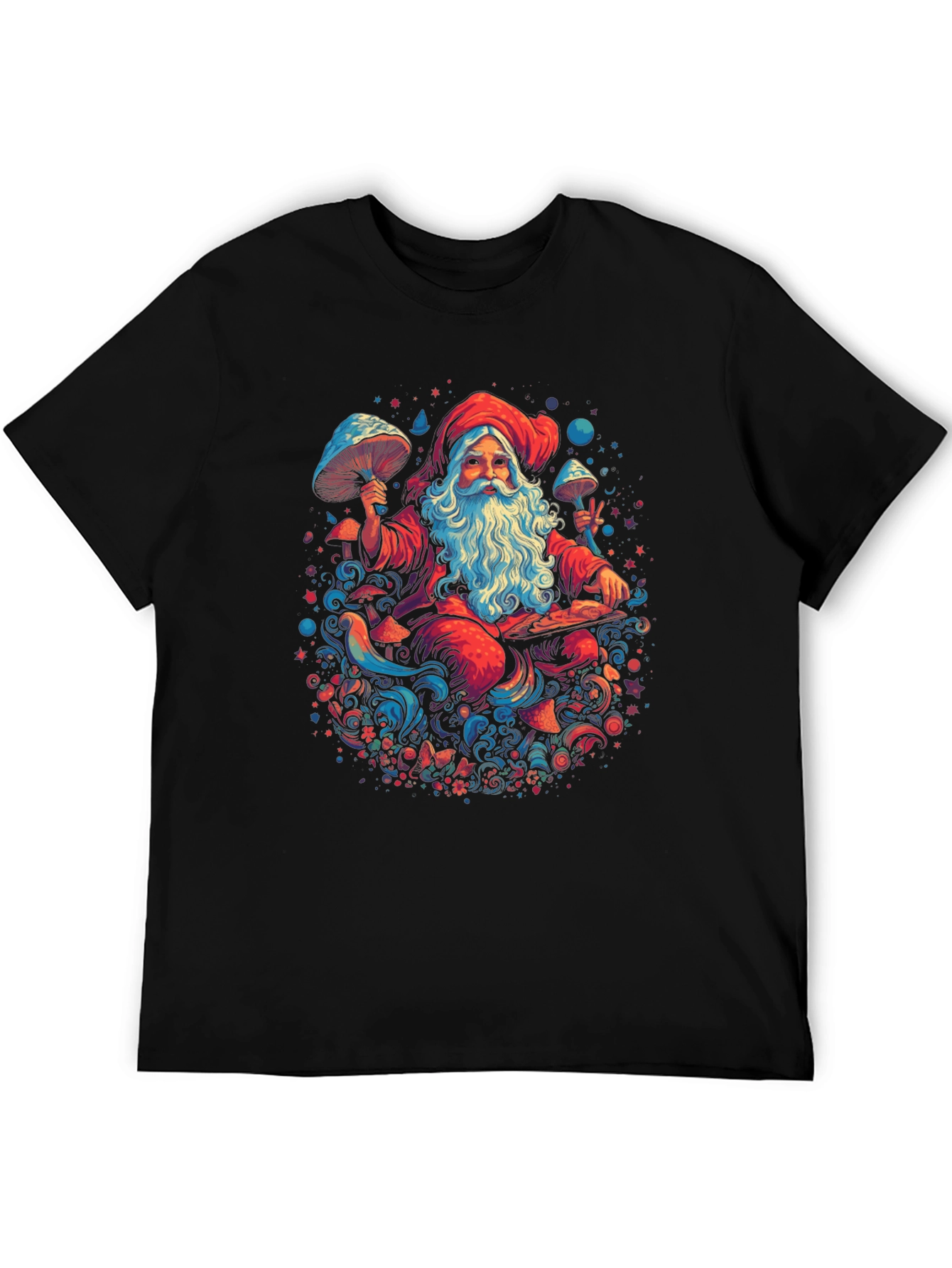 Psychedelic Santa T-Shirt - Festive & Fun