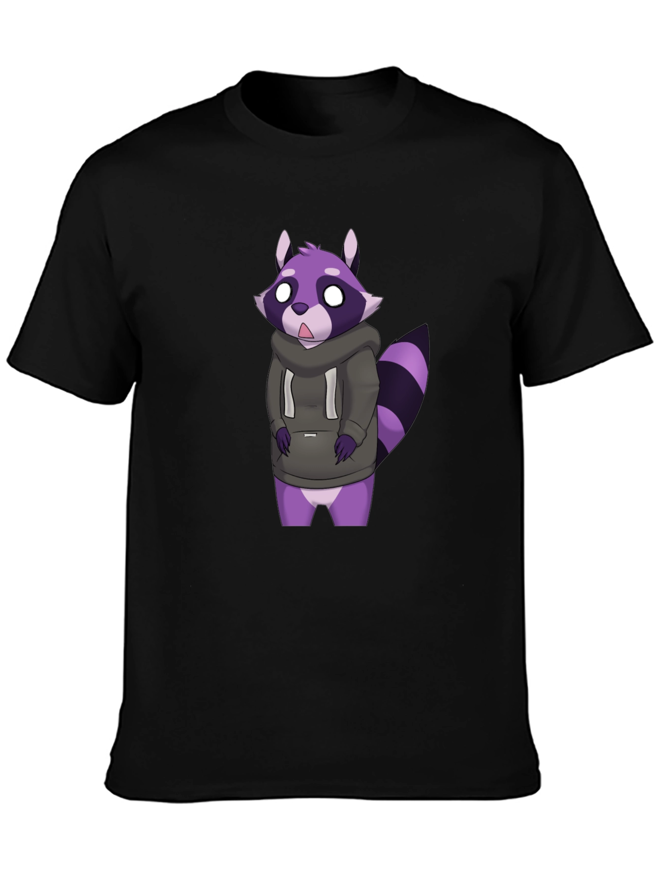 Raccoon Hoodie T-Shirt - Fun Cartoon Graphic Tee