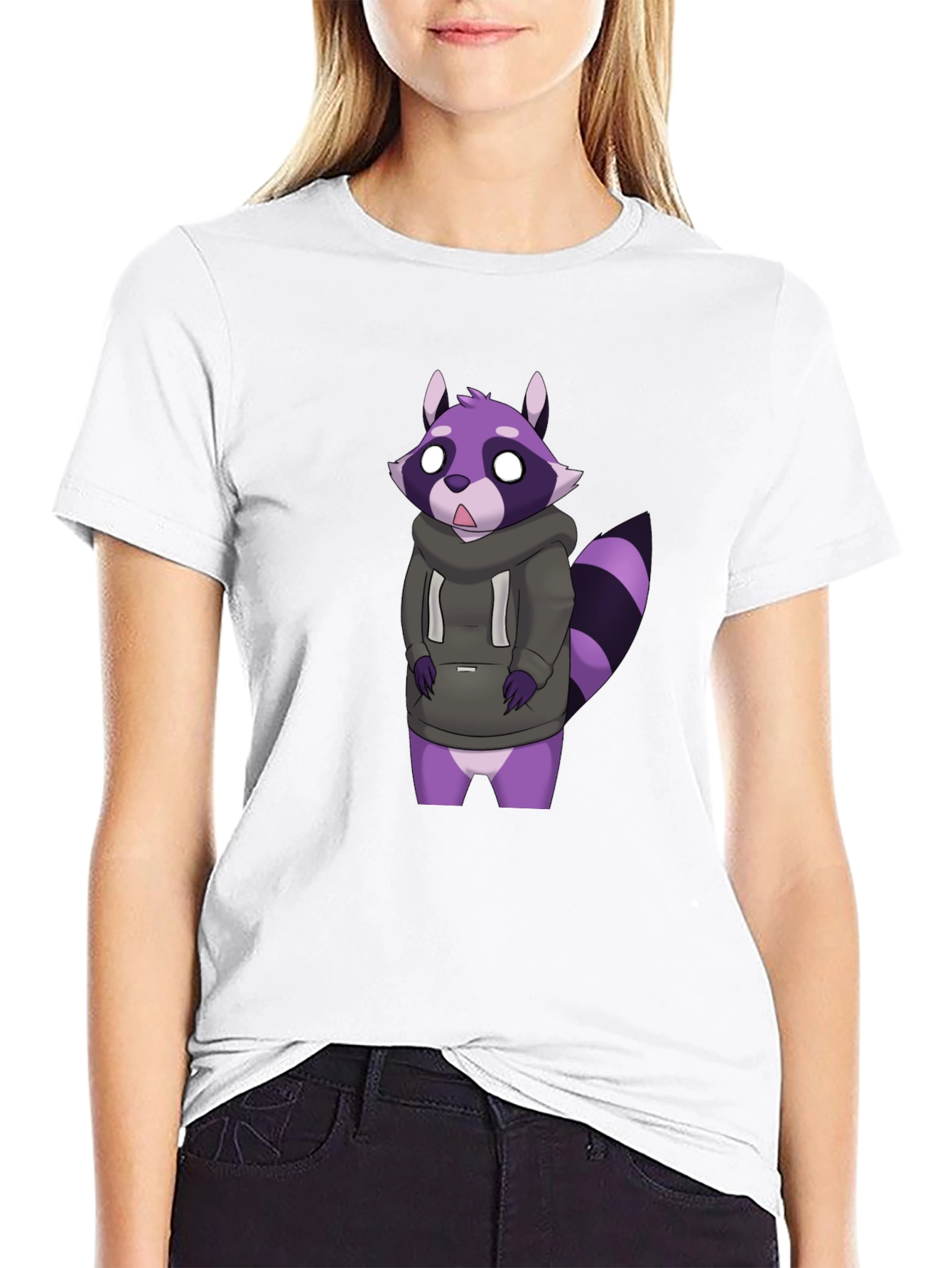 Raccoon Hoodie T-Shirt - Fun Cartoon Graphic Tee
