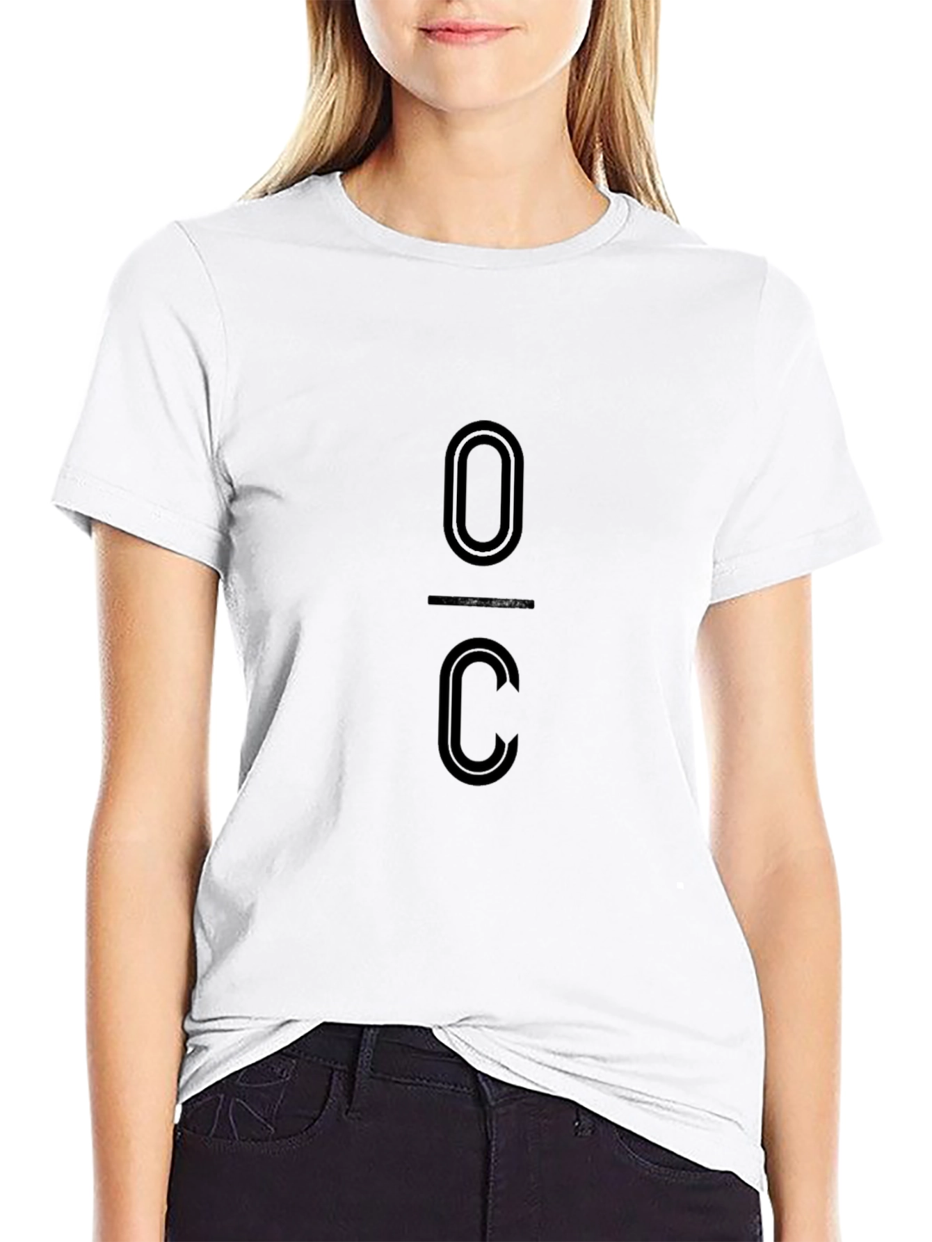 Minimalist O/C Black T-Shirt - Modern Design