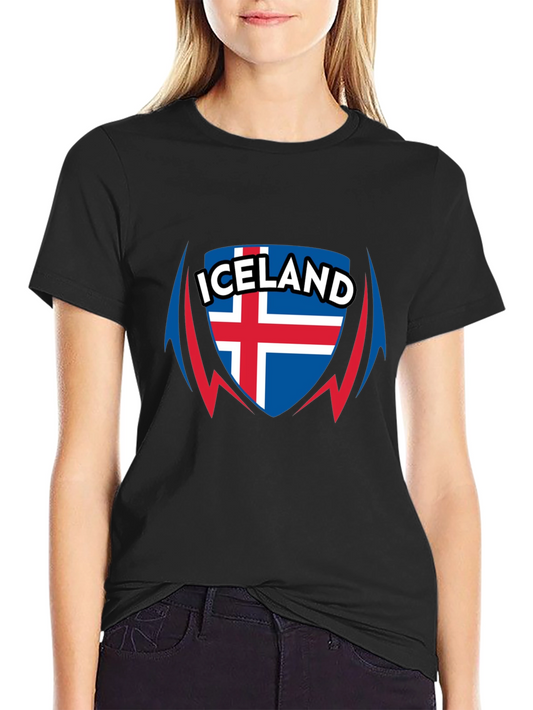 Iceland Flag Shield Graphic T-Shirt