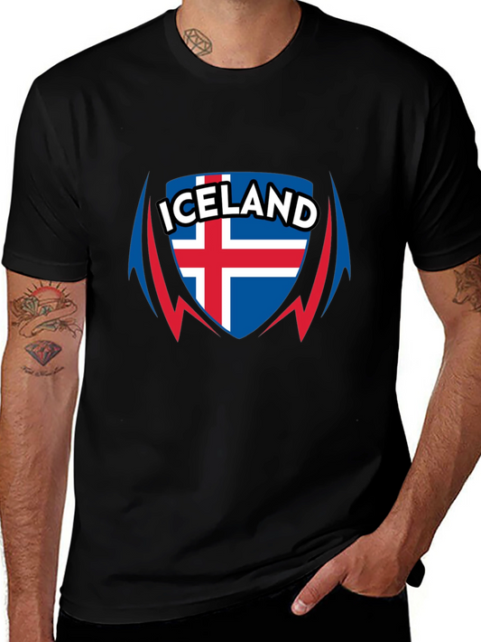 Iceland Flag Shield Graphic T-Shirt