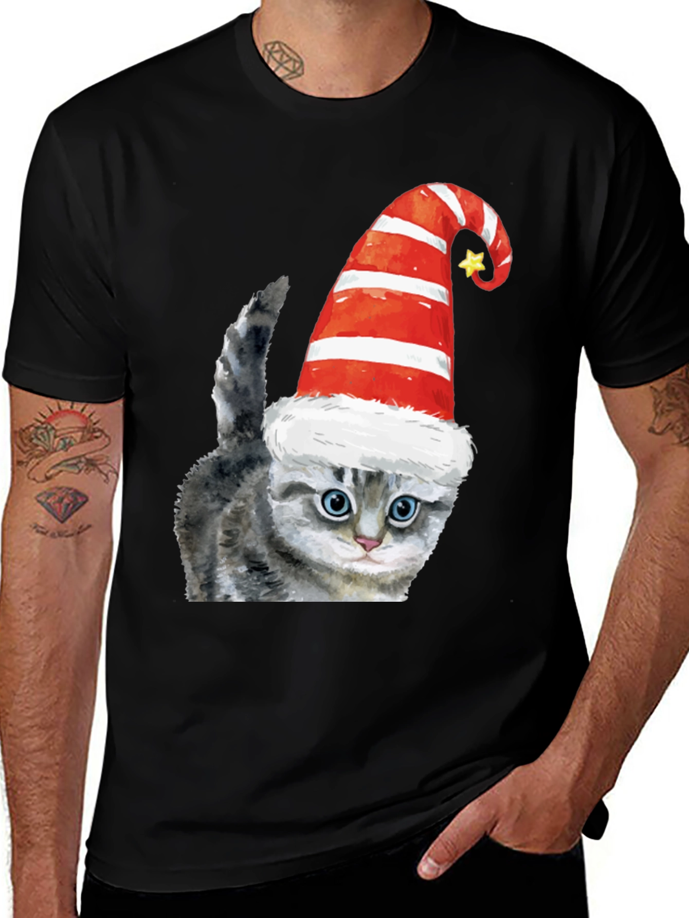 Festive Cat Tee - Holiday Cheer