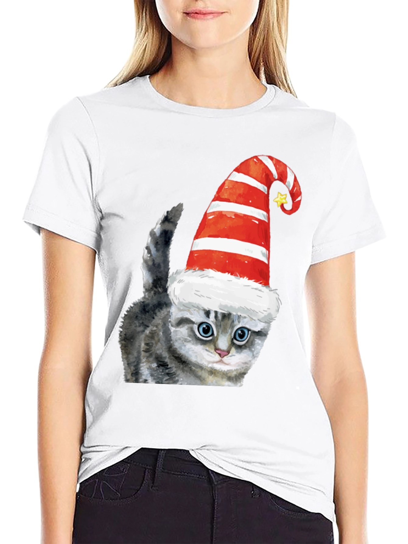 Festive Cat Tee - Holiday Cheer