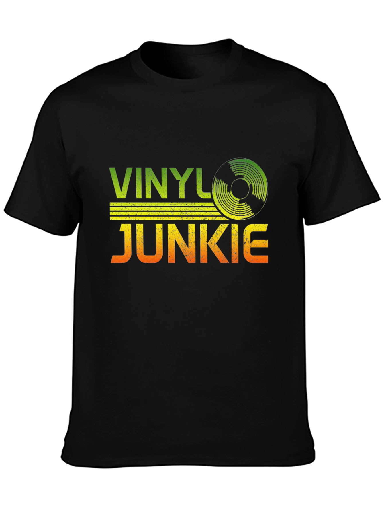 Vinyl Junkie Graphic T-Shirt - Retro Music Lover Tee