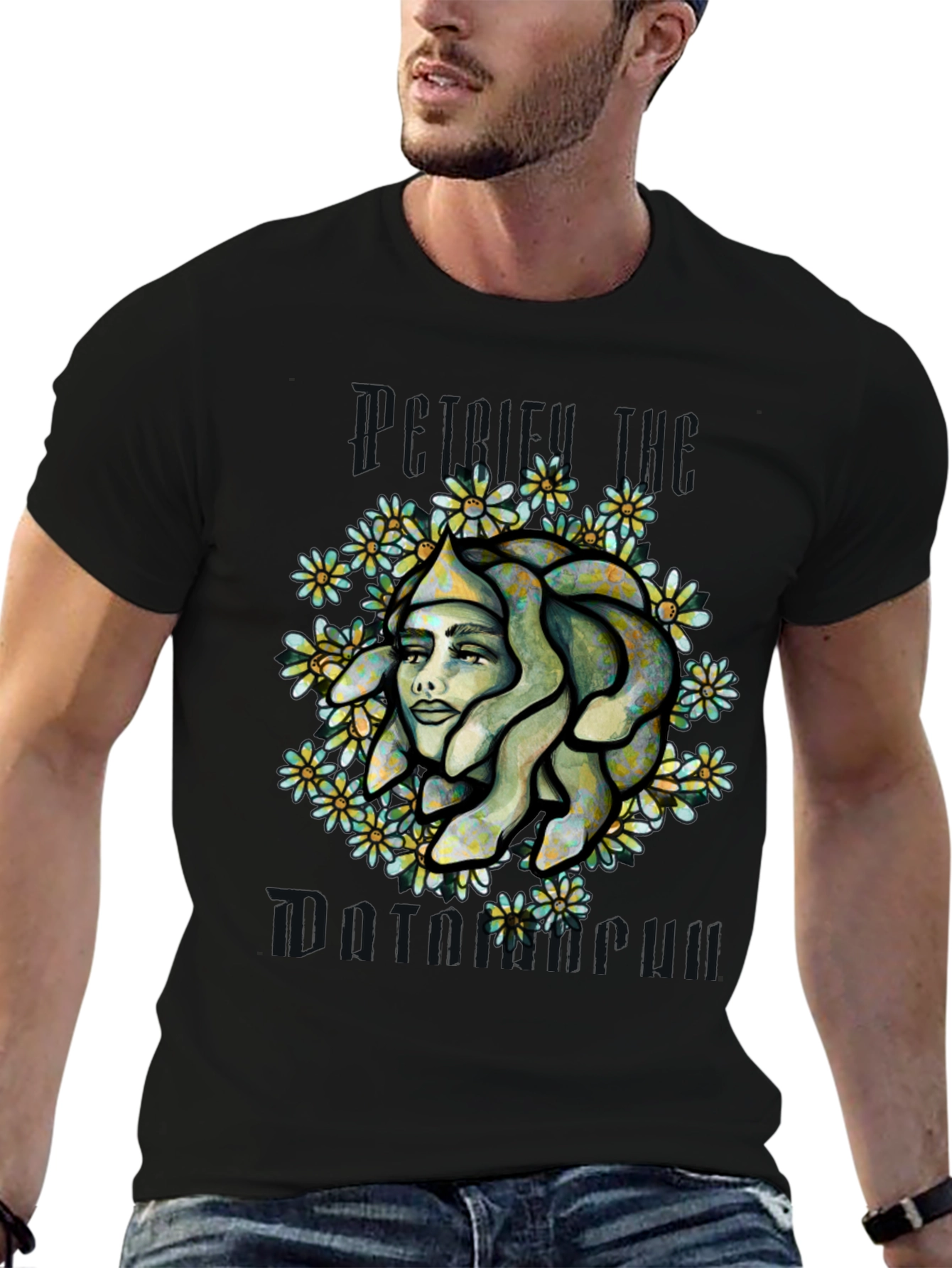 Medusa Graphic Print Tee - Black