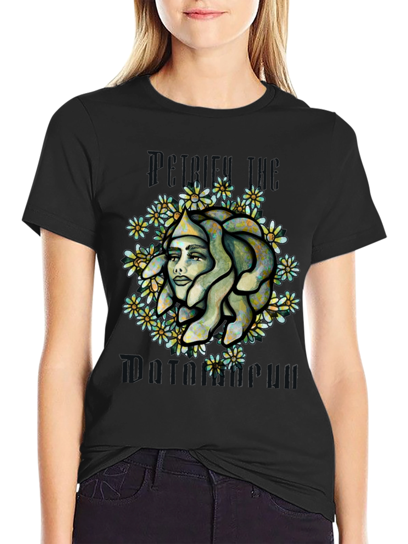 Medusa Graphic Print Tee - Black