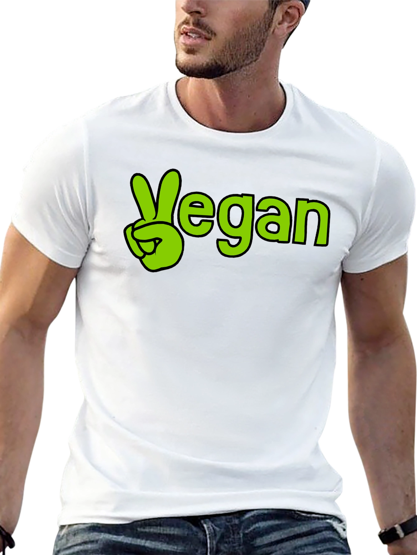 Vegan Peace Sign T-Shirt - Stylish Comfort
