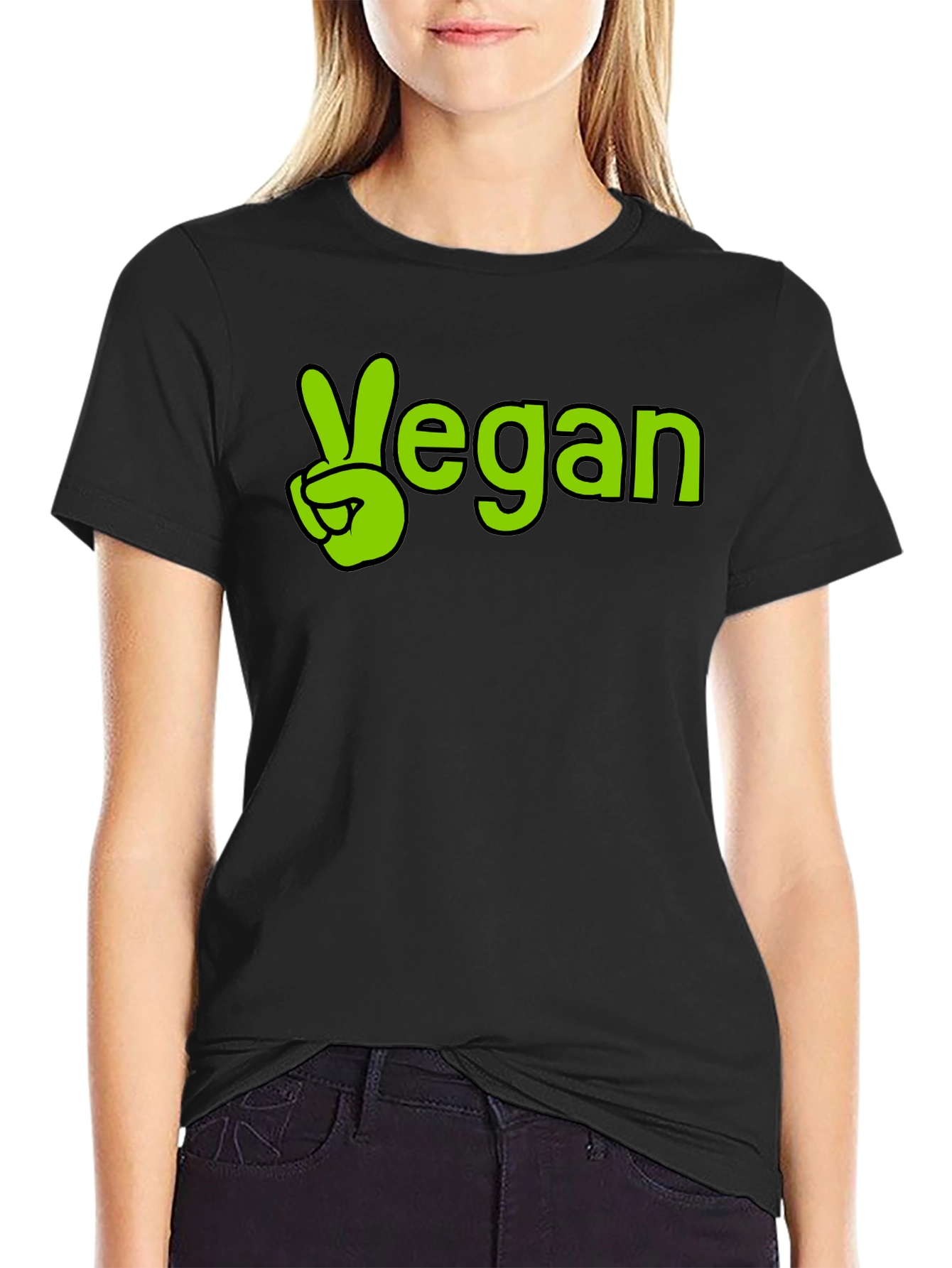 Vegan Peace Sign T-Shirt - Stylish Comfort