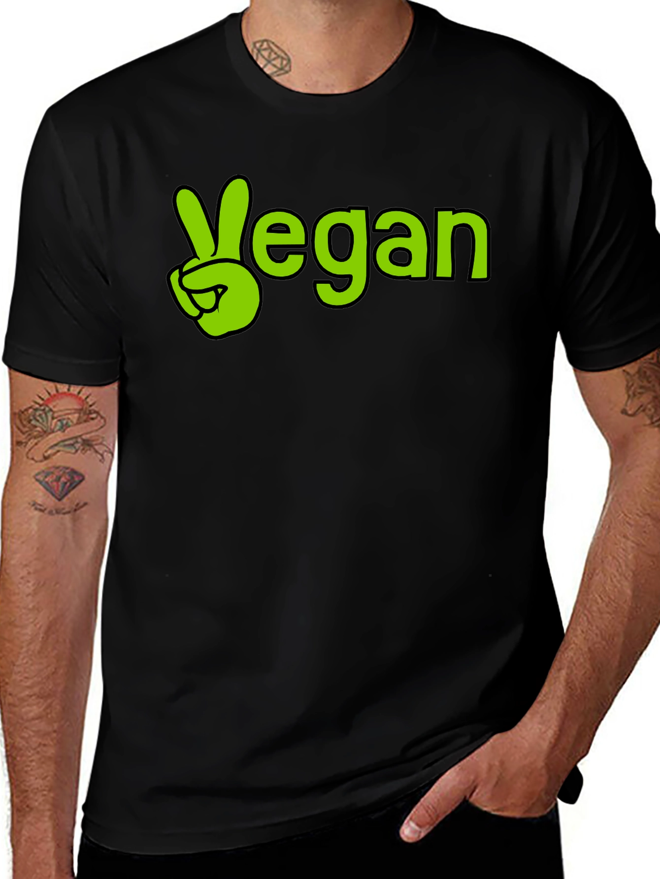 Vegan Peace Sign T-Shirt - Stylish Comfort