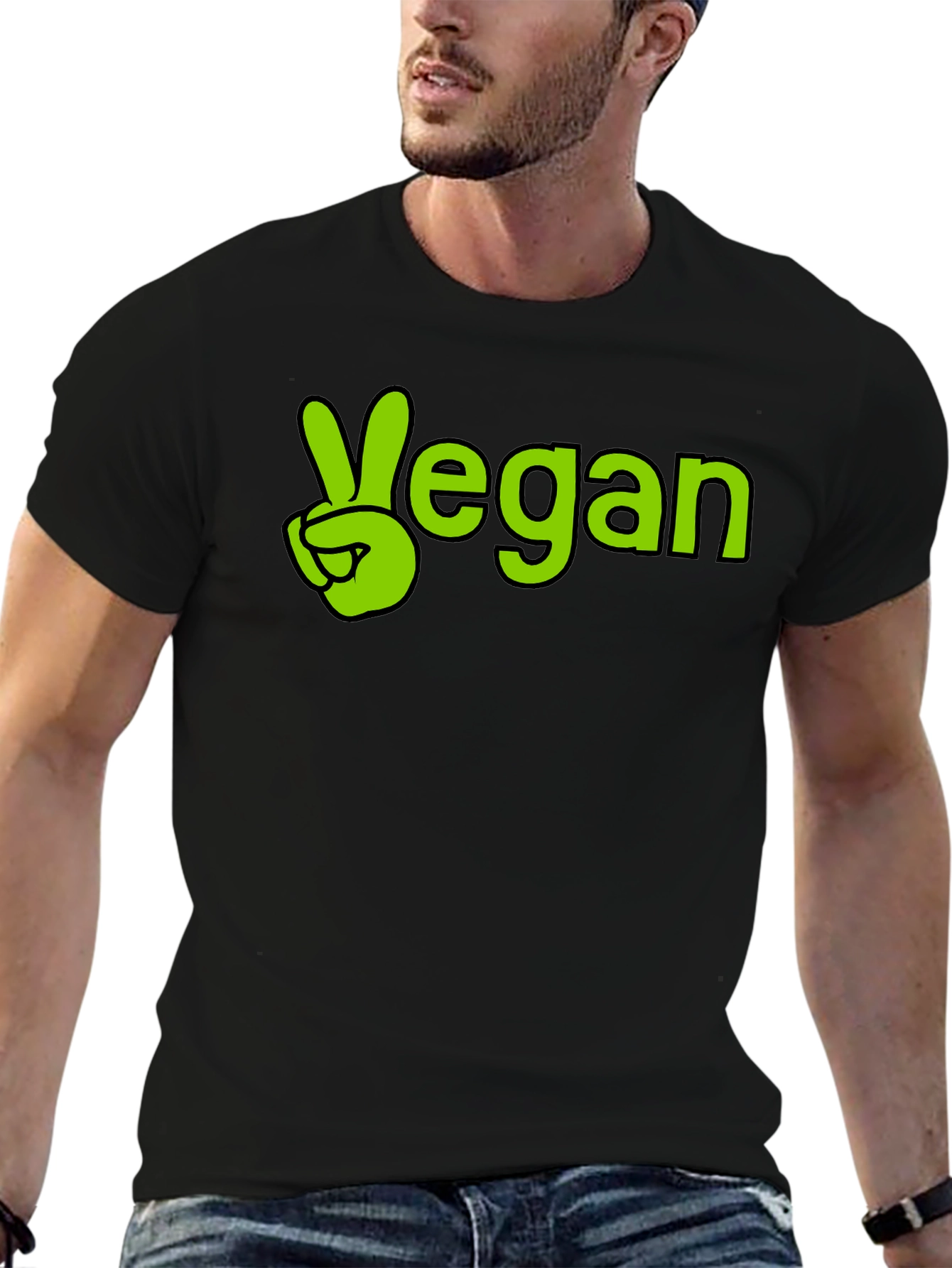 Vegan Peace Sign T-Shirt - Stylish Comfort