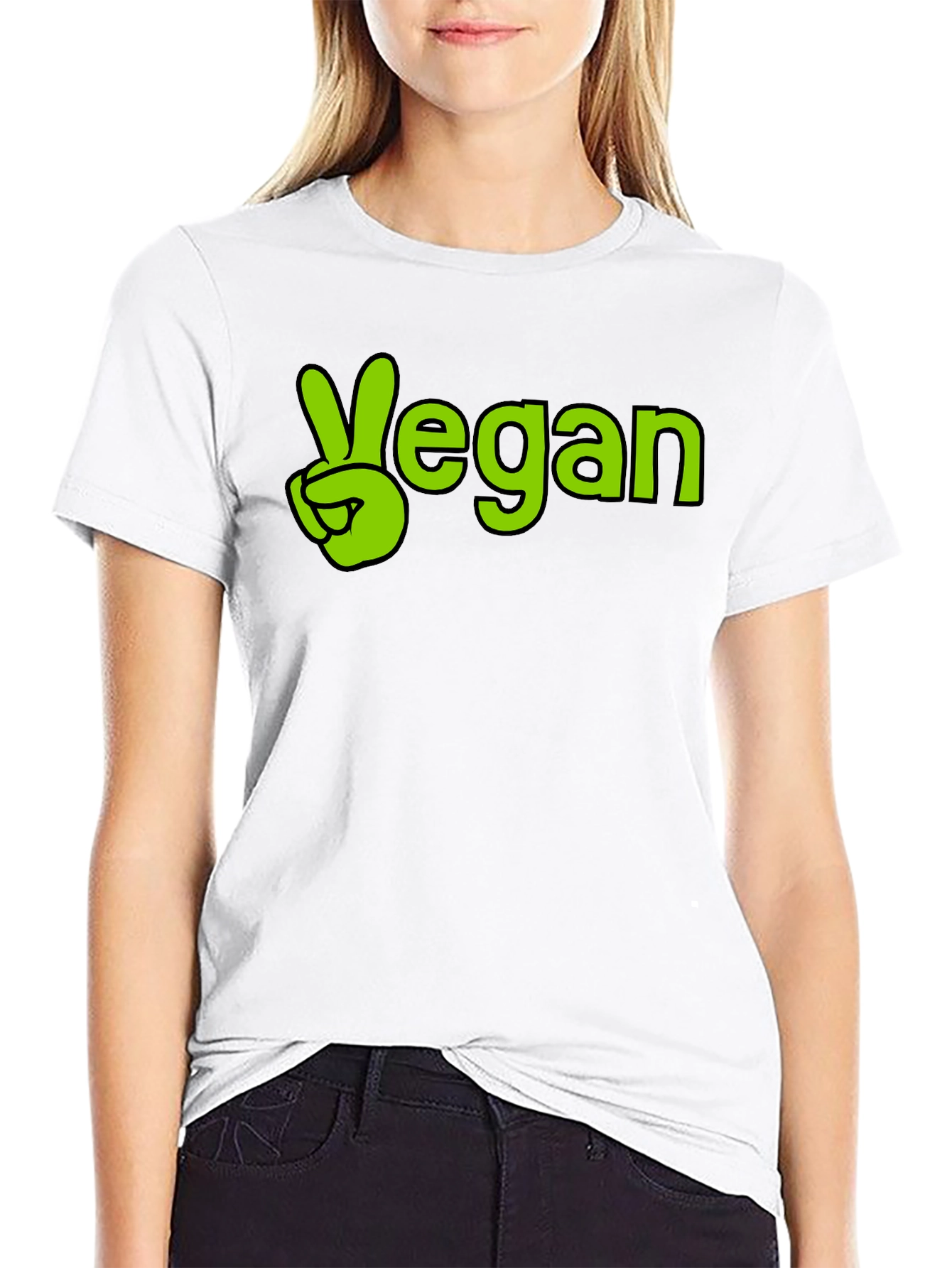 Vegan Peace Sign T-Shirt - Stylish Comfort