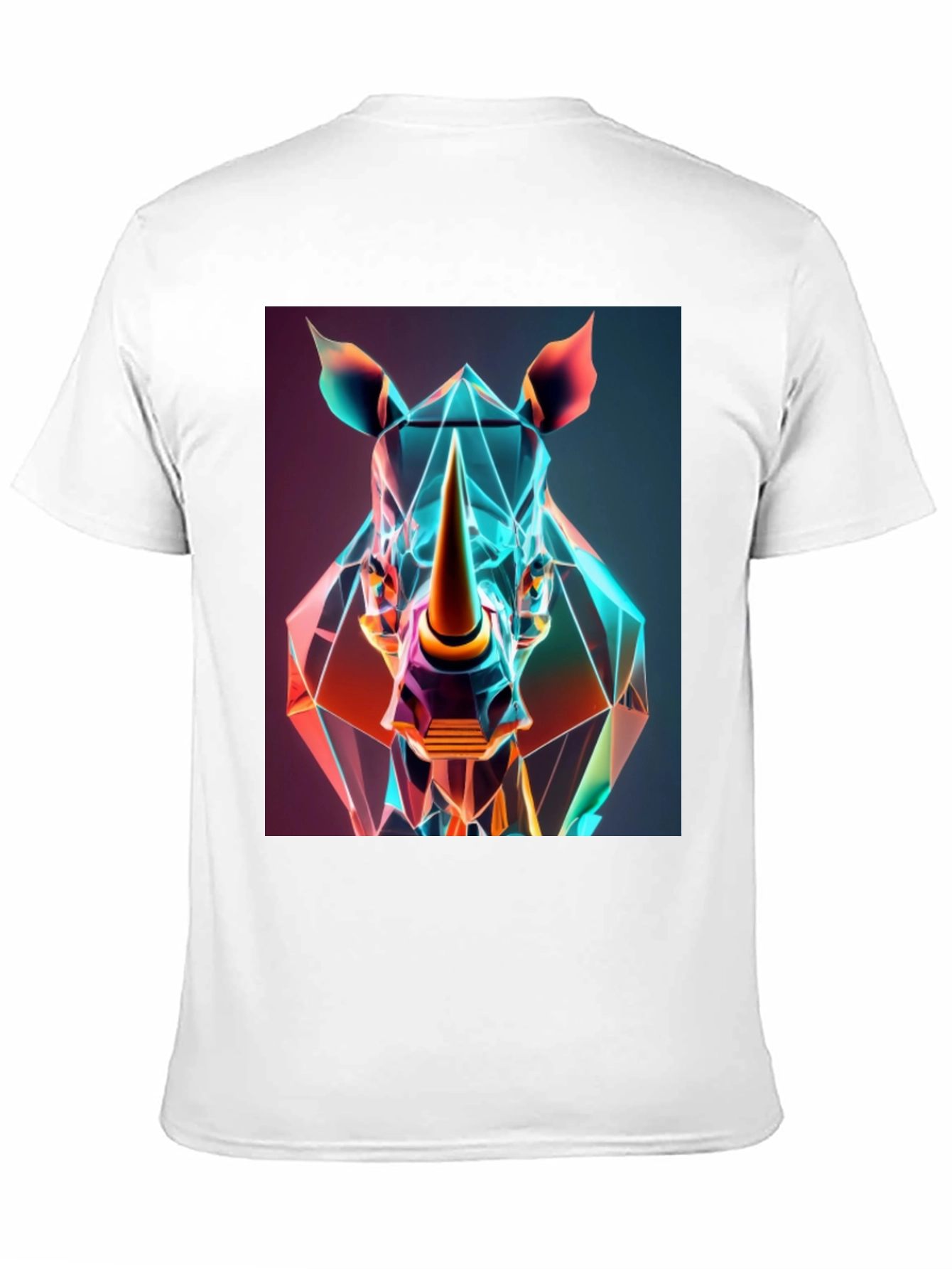 Geometric Rhino Graphic Tee - Modern Animal Art