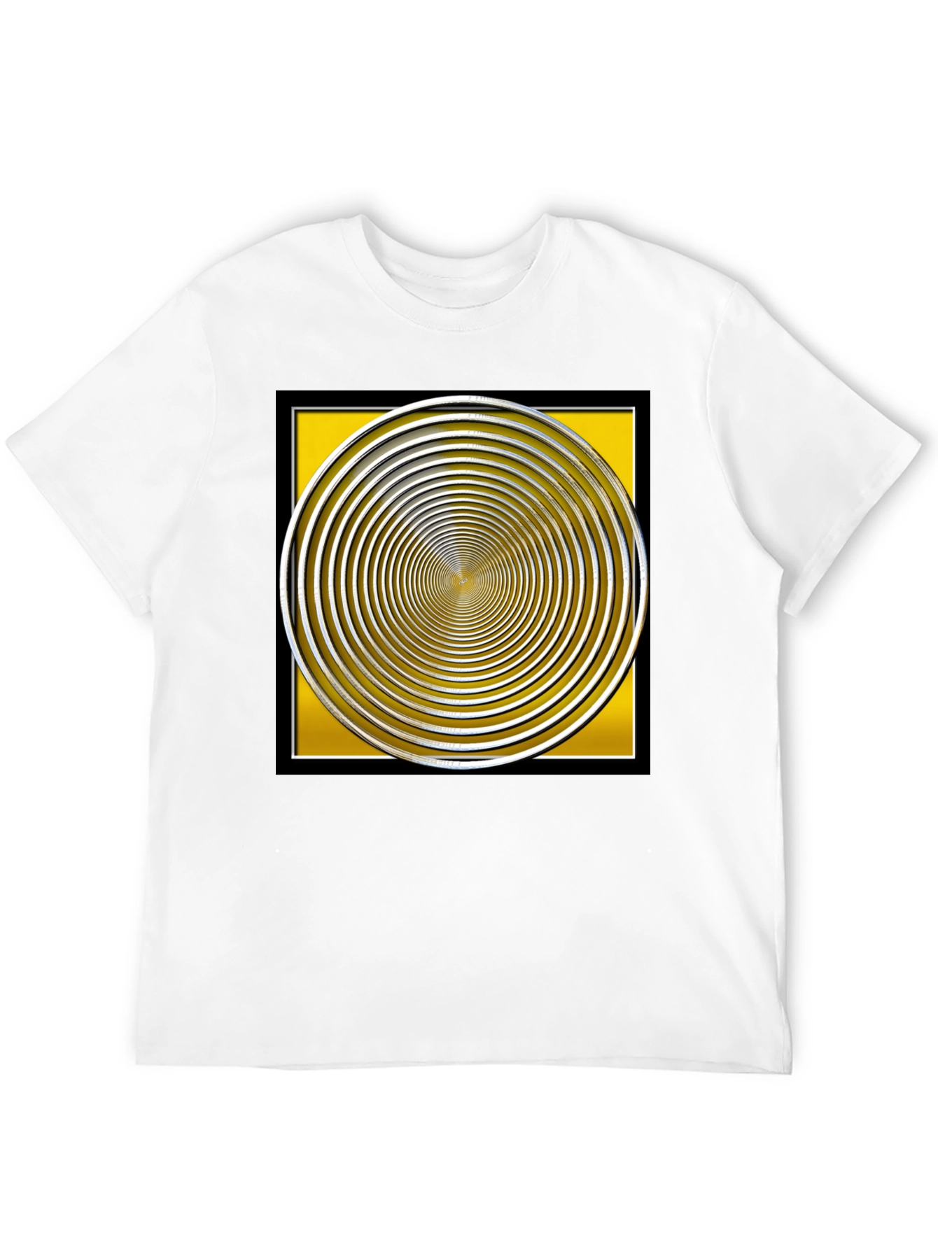Hypnotic Illusion Graphic Tee - Black Cotton Blend