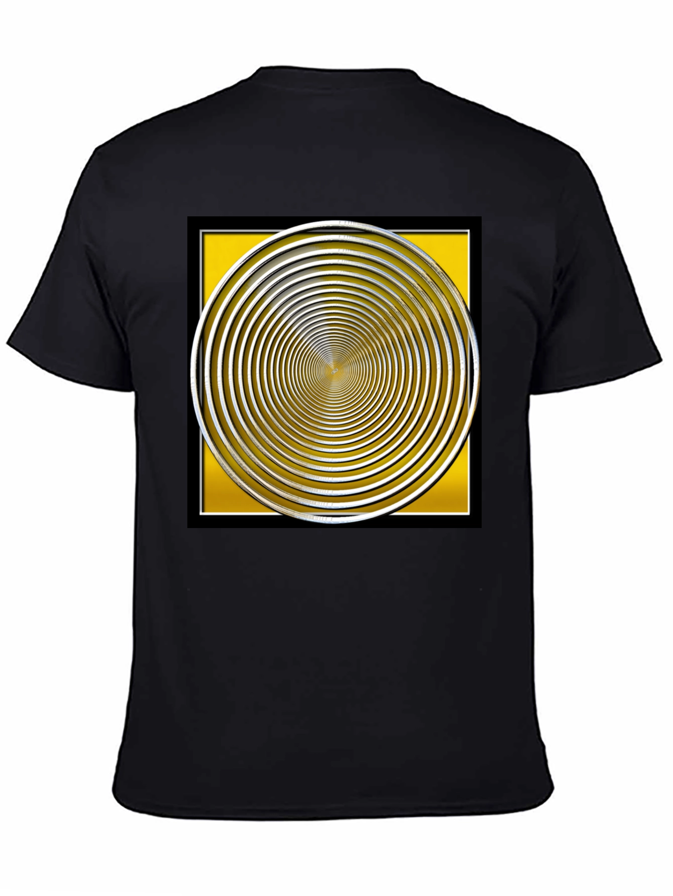 Hypnotic Illusion Graphic Tee - Black Cotton Blend