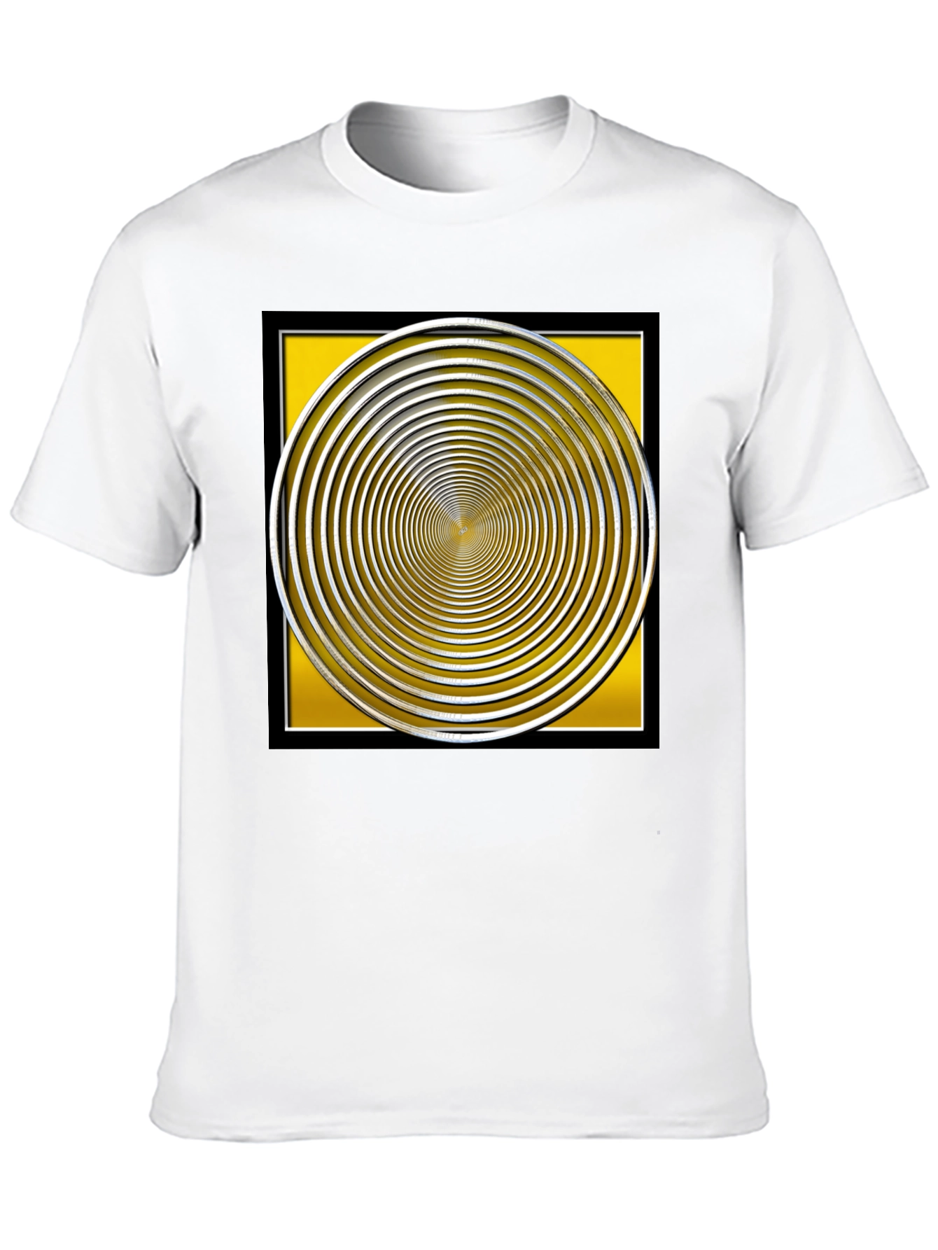 Hypnotic Illusion Graphic Tee - Black Cotton Blend