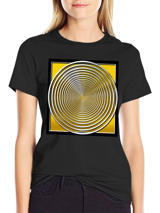 Hypnotic Illusion Graphic Tee - Black Cotton Blend