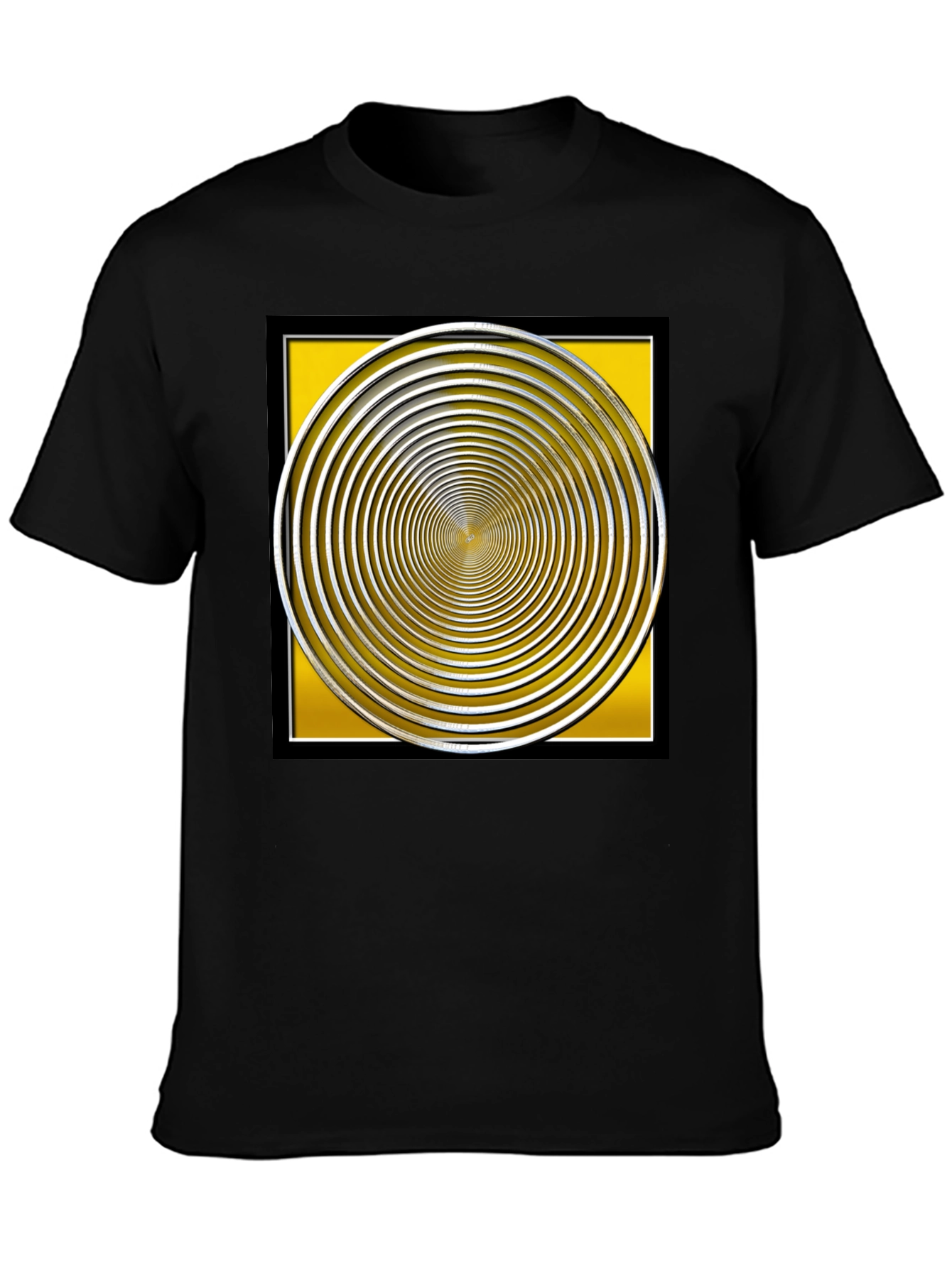 Hypnotic Illusion Graphic Tee - Black Cotton Blend