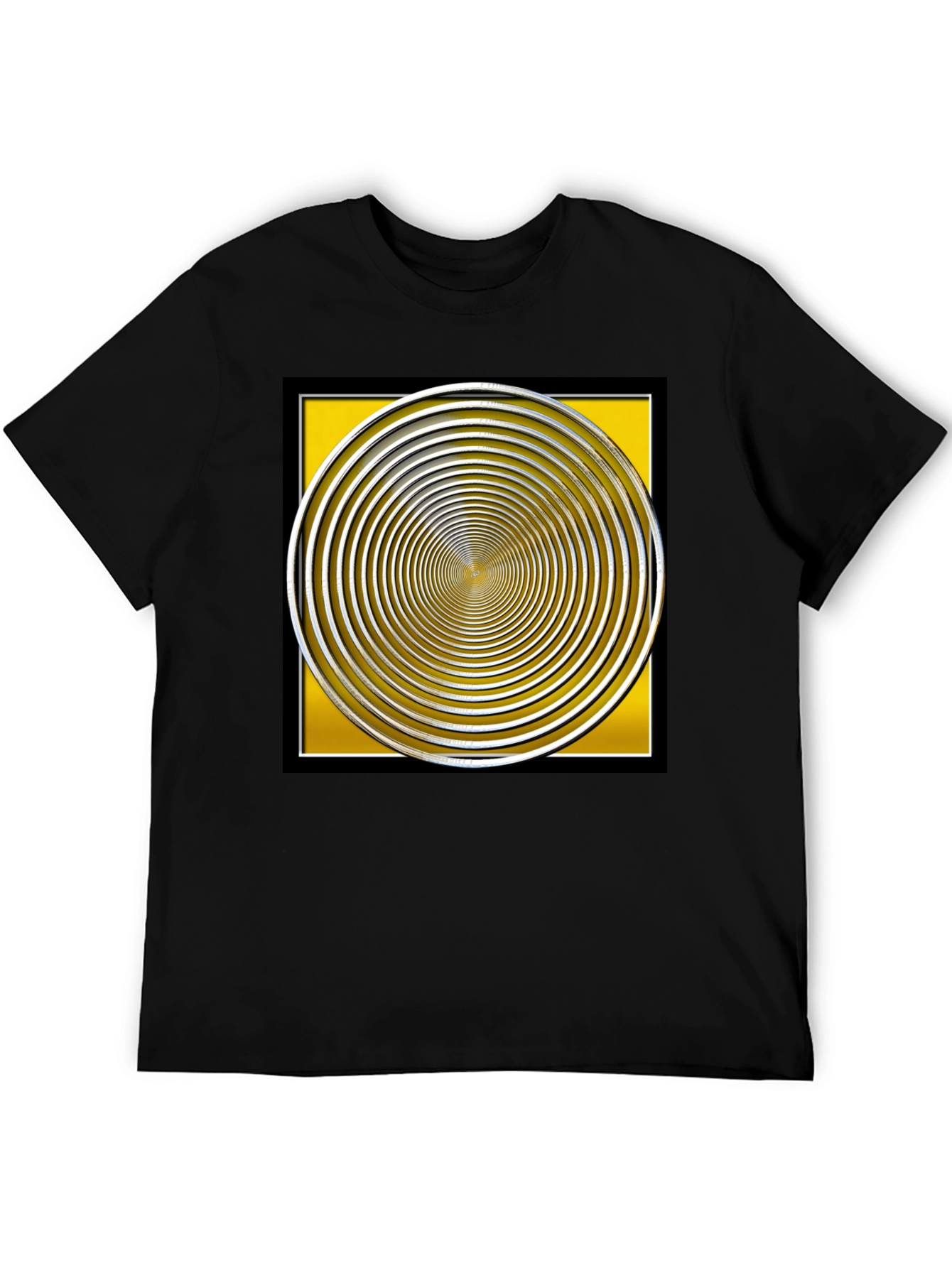 Hypnotic Illusion Graphic Tee - Black Cotton Blend
