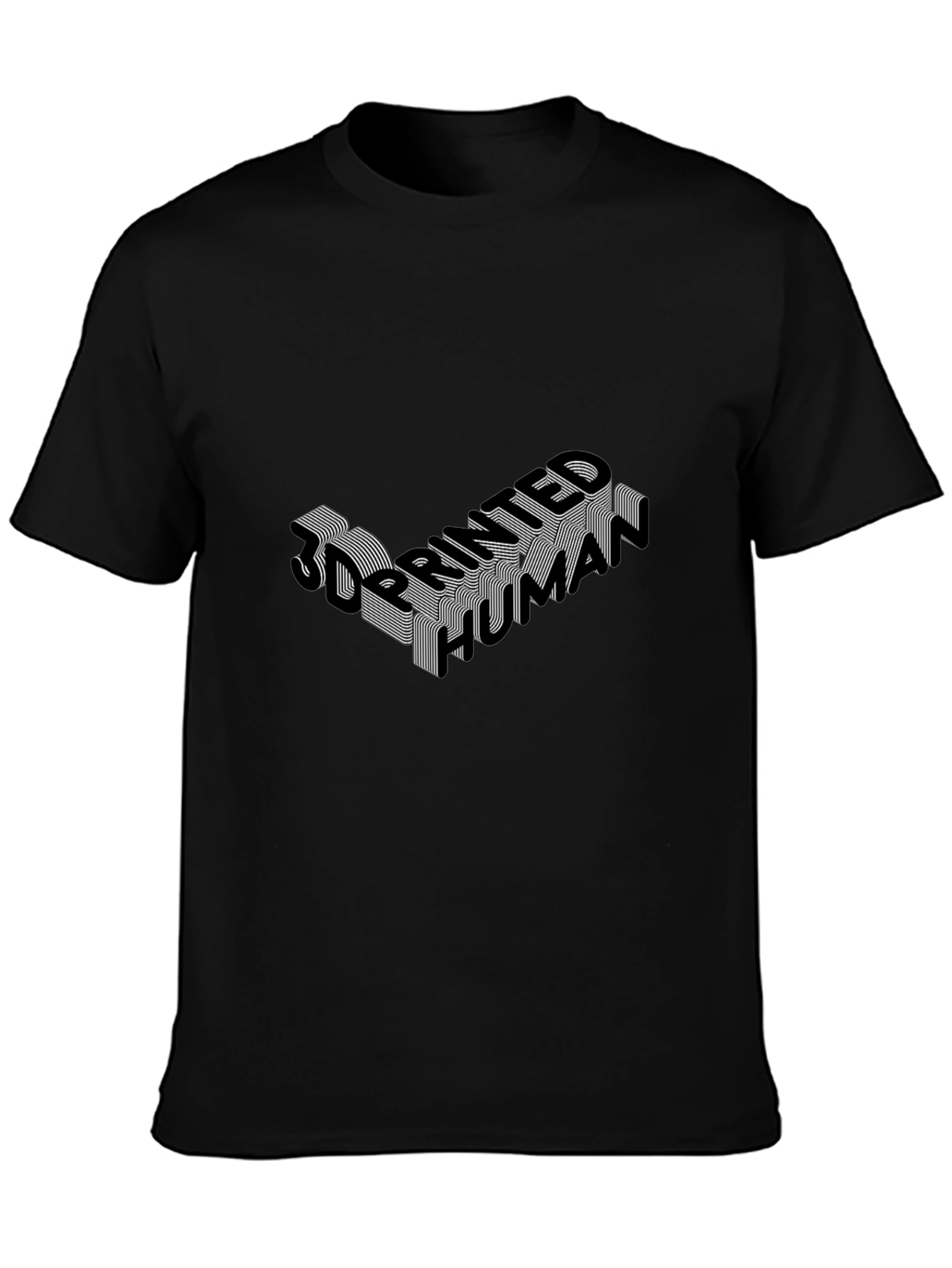 3D Printed Human Black Graphic Tee