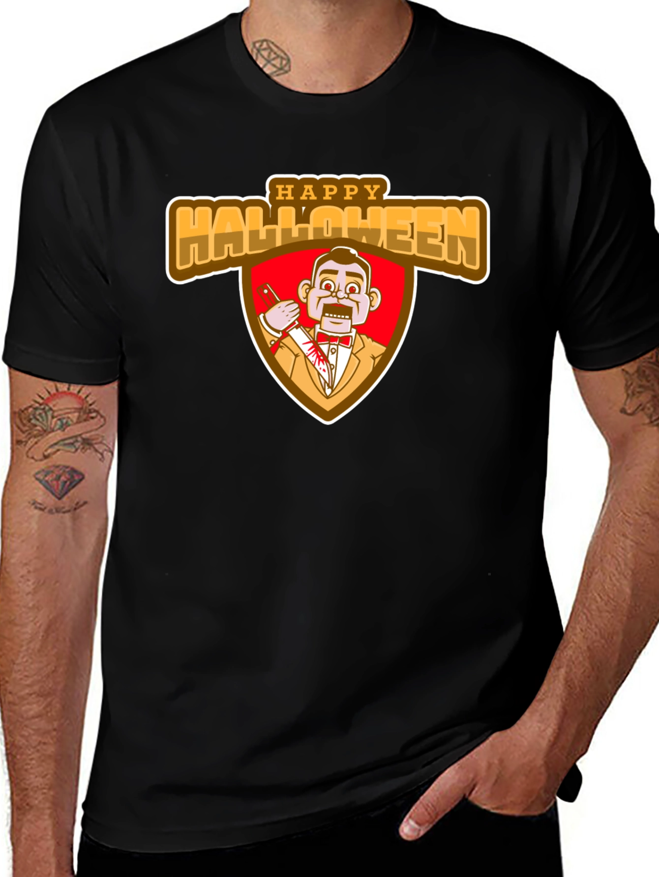 Happy Halloween Scary Dummy Graphic T-Shirt