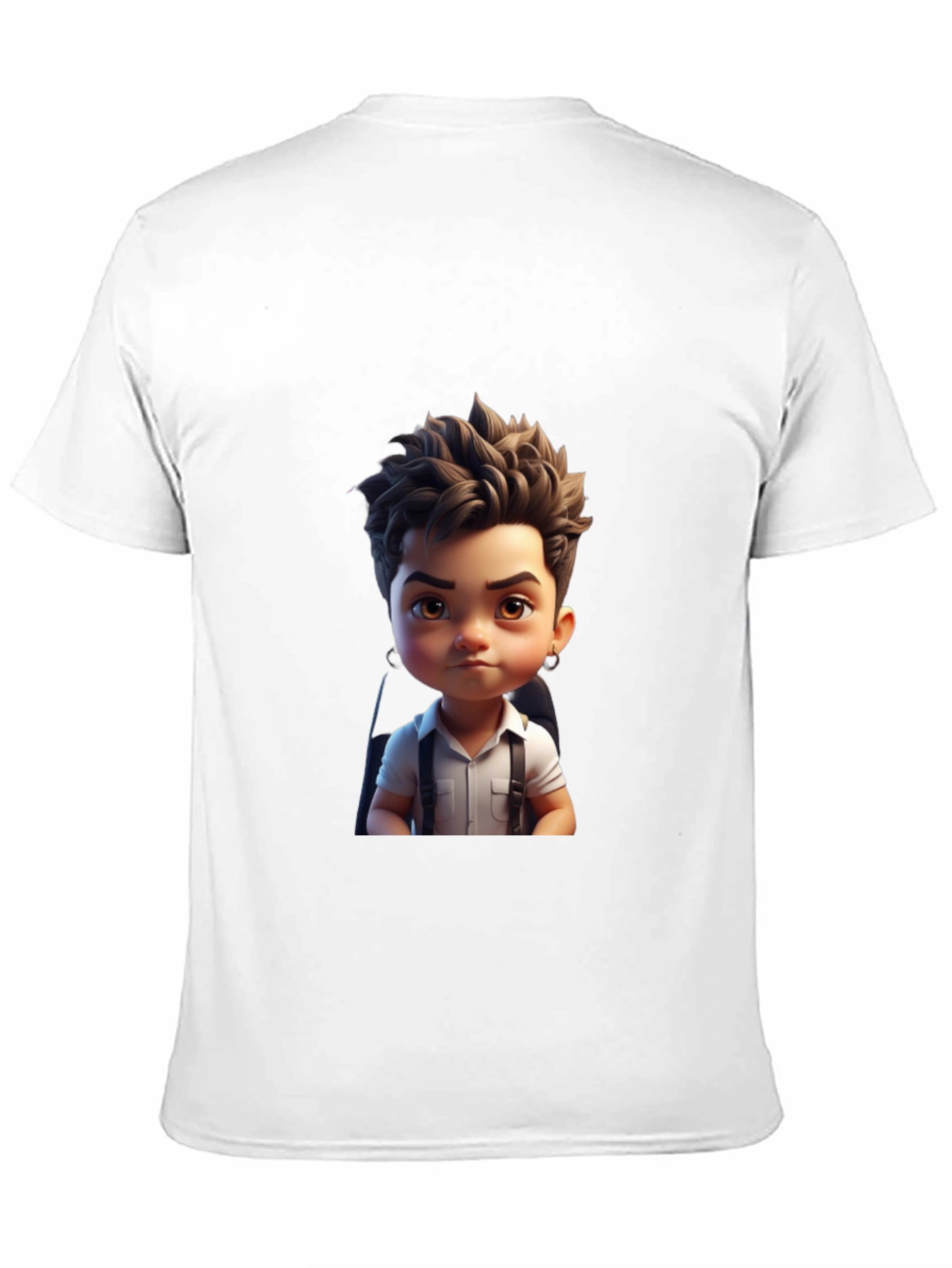 Cartoon Boy Graphic Print T-Shirt