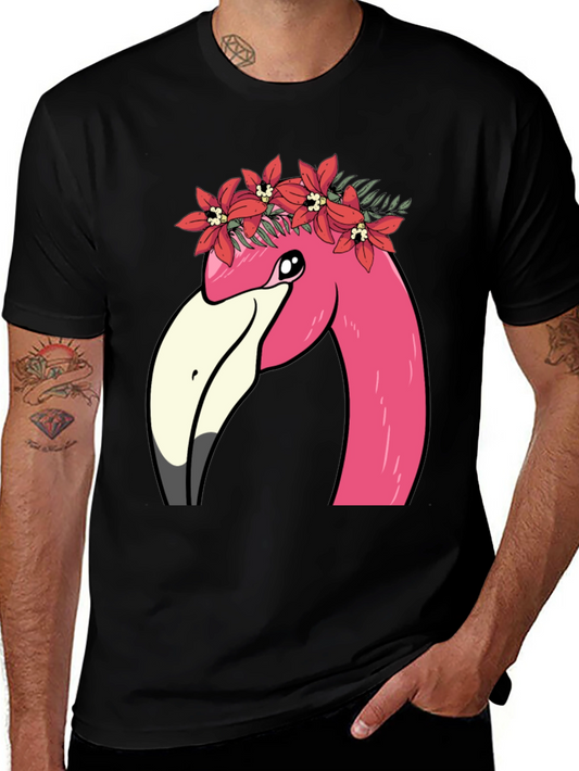 Flamingo Flower Crown Graphic T-Shirt
