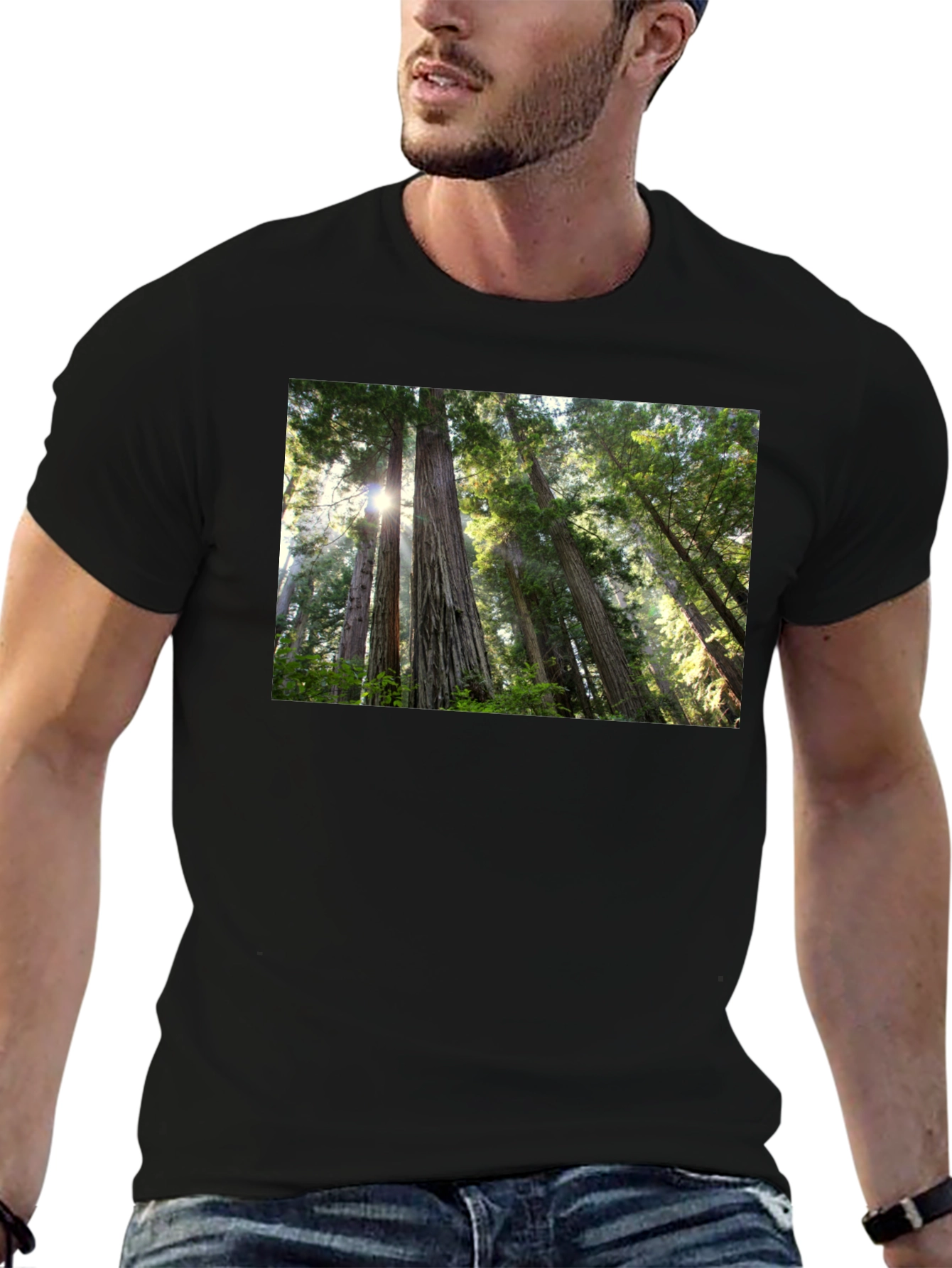 Forest Scene Black T-Shirt