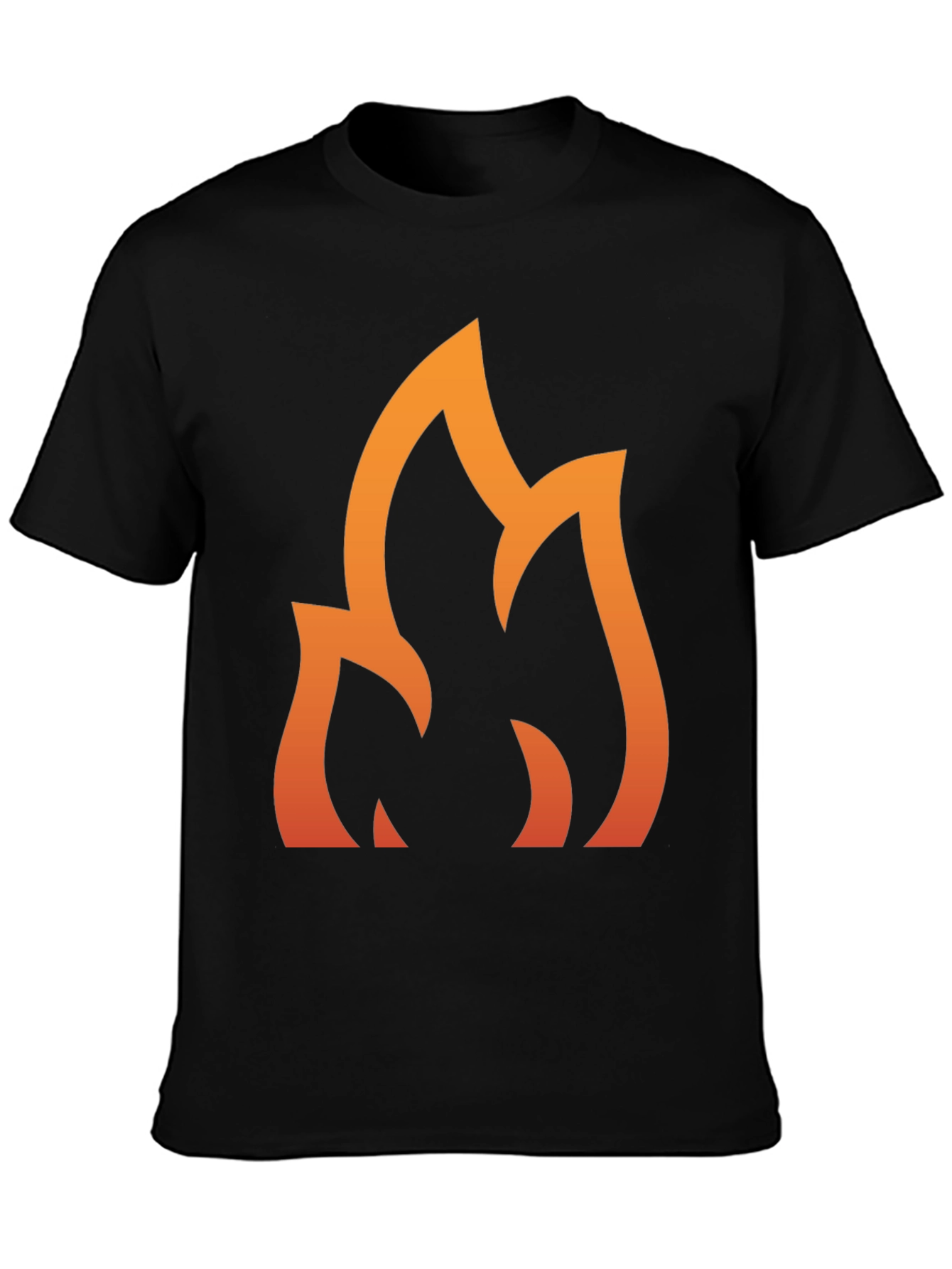 Flame Graphic Tee - Stylish Black Cotton T-Shirt