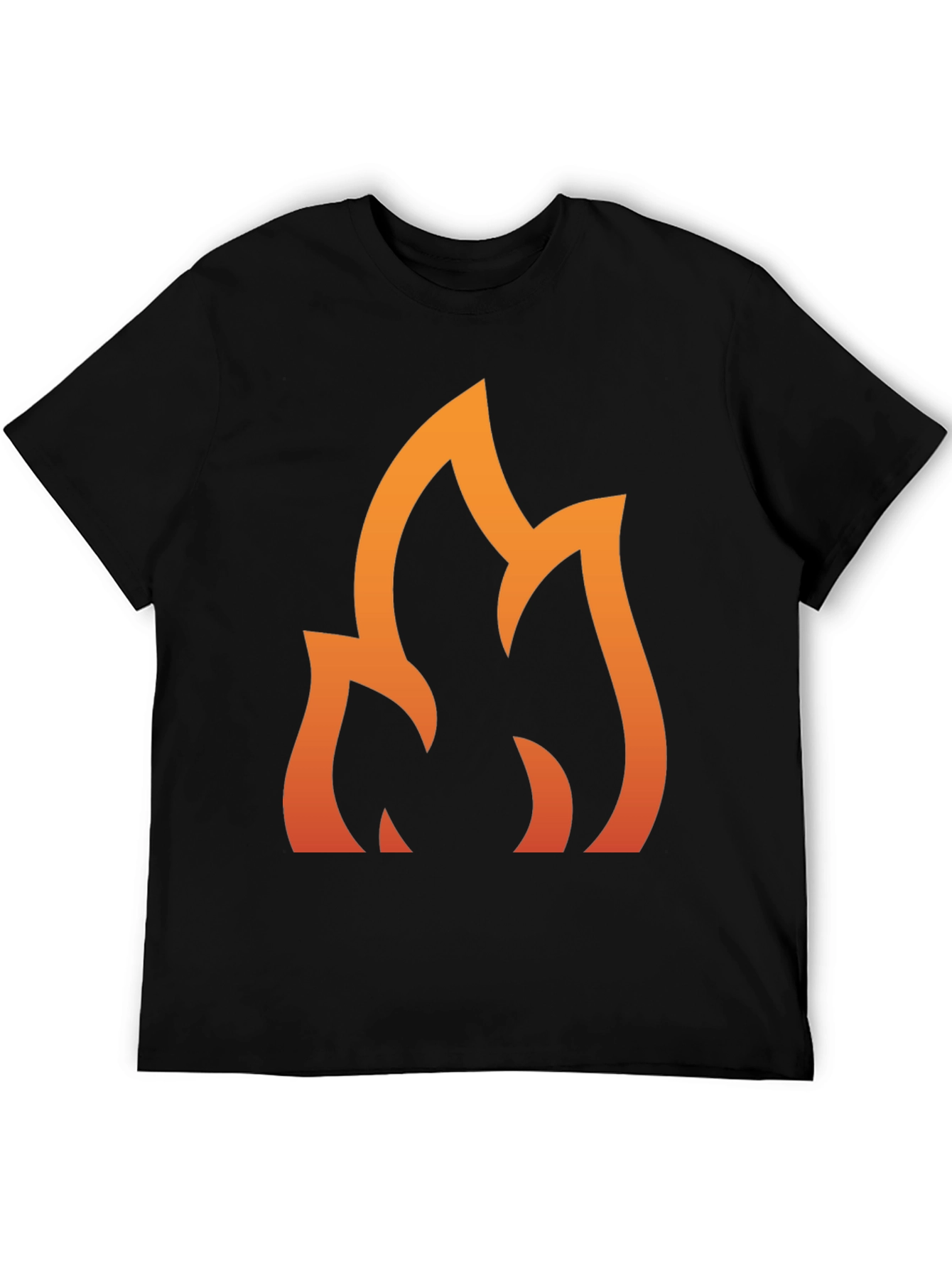 Flame Graphic Tee - Stylish Black Cotton T-Shirt