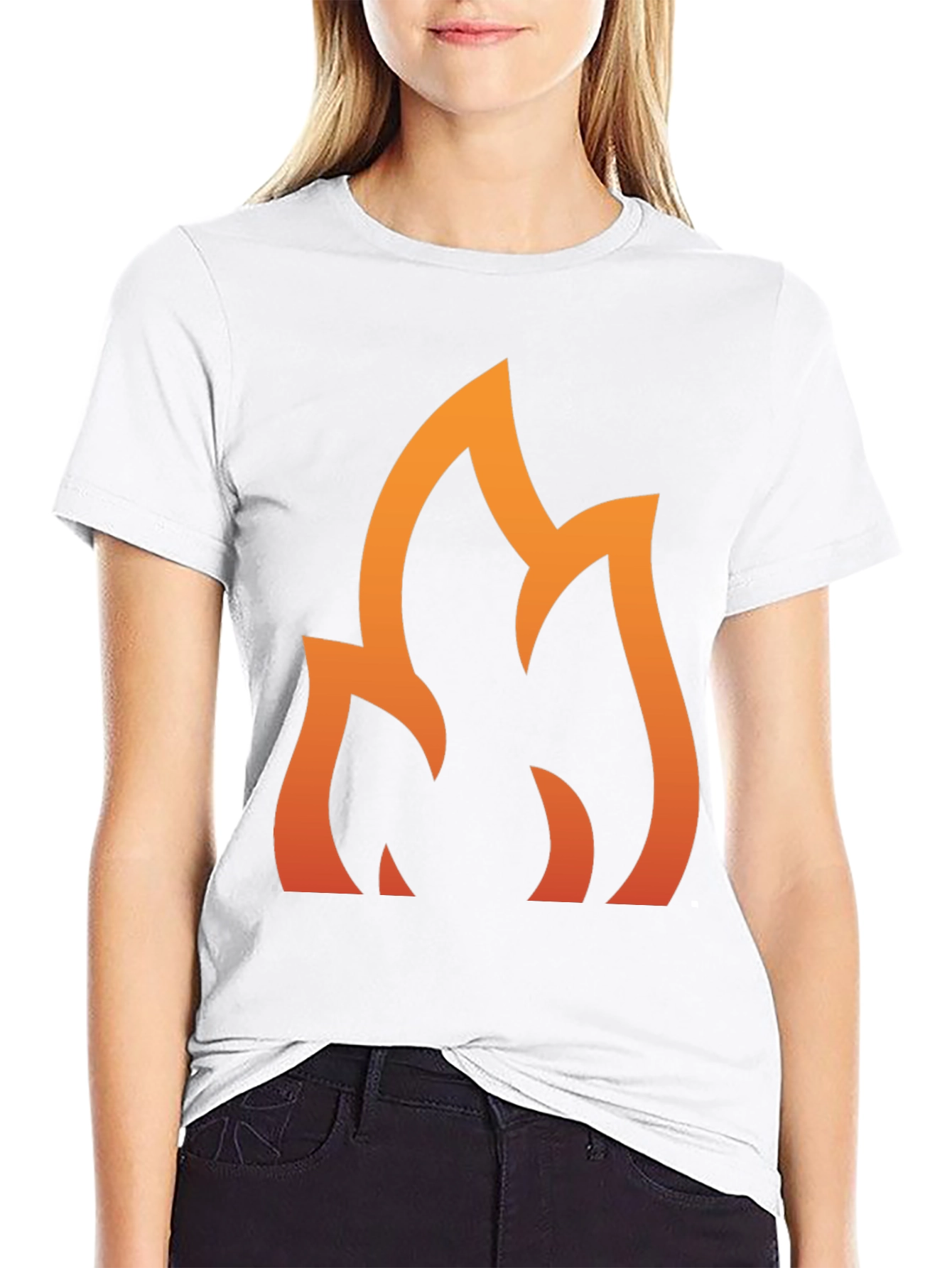Flame Graphic Tee - Stylish Black Cotton T-Shirt