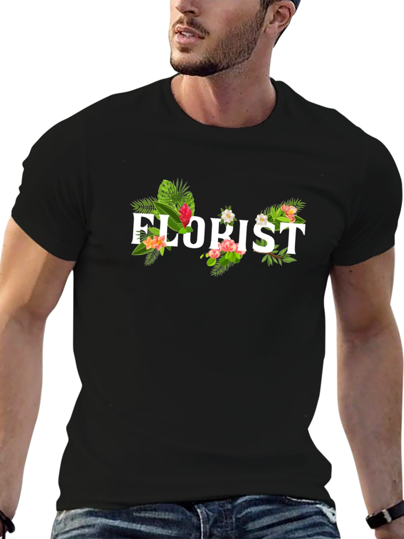 Floral Florist T-Shirt - Botanical Design