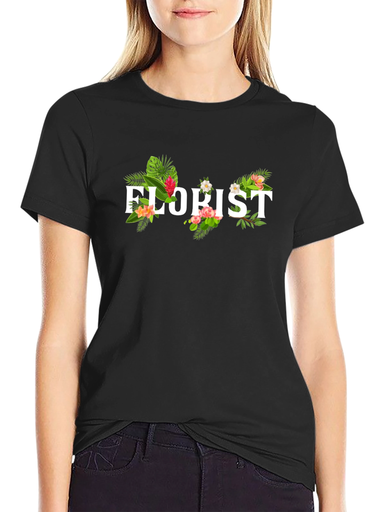 Floral Florist T-Shirt - Botanical Design