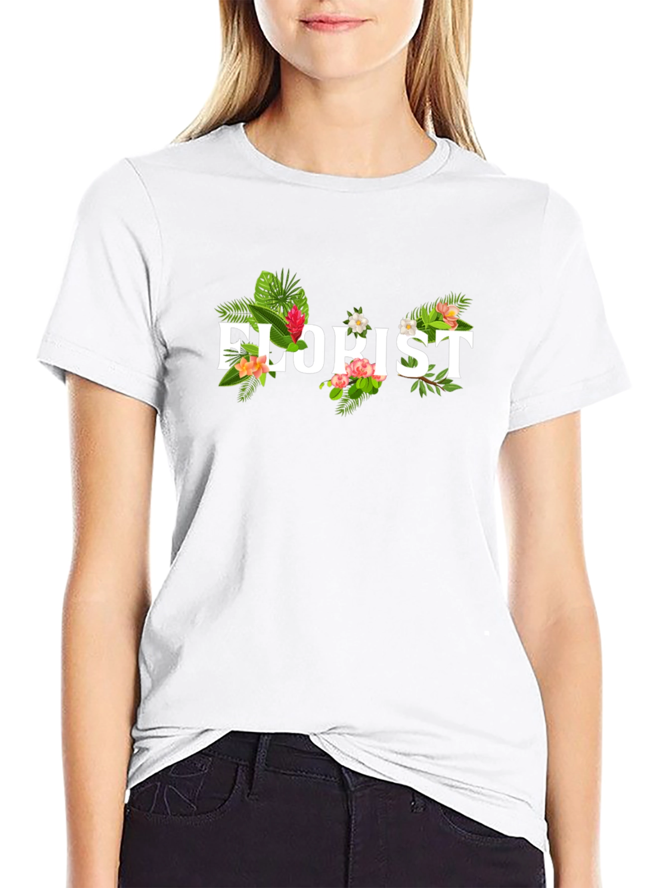 Floral Florist T-Shirt - Botanical Design