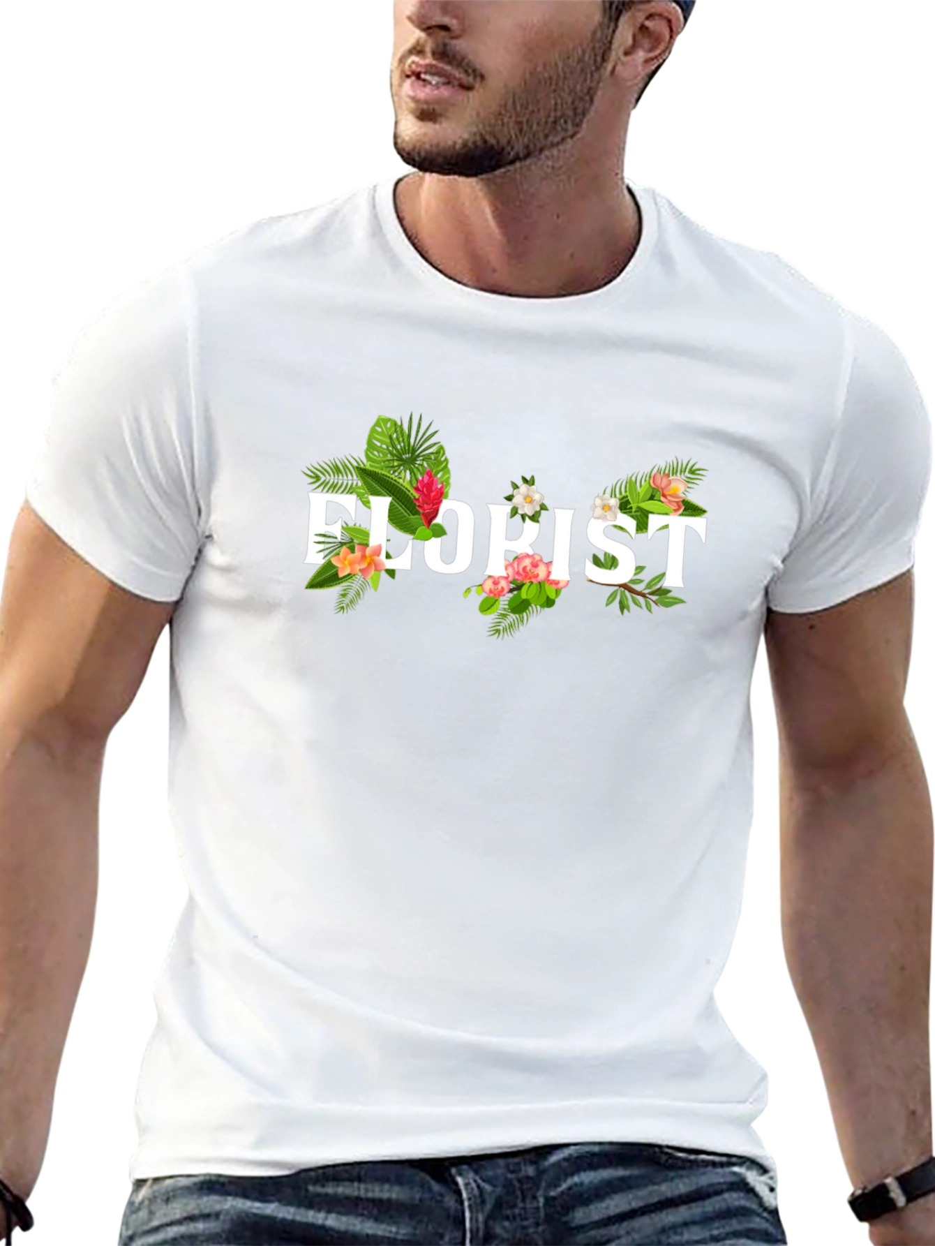 Floral Florist T-Shirt - Botanical Design
