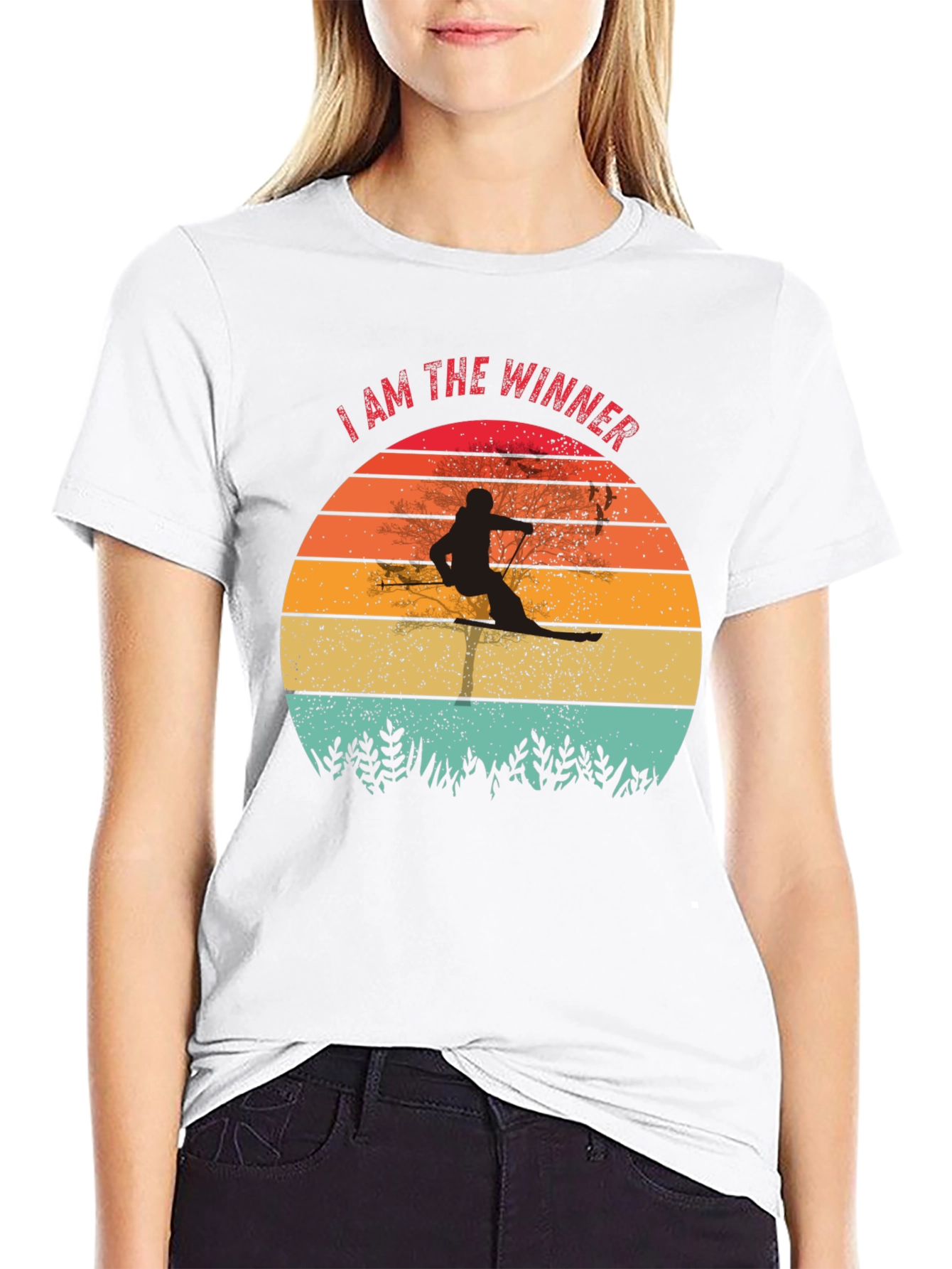 I AM THE WINNER Retro Ski T-Shirt