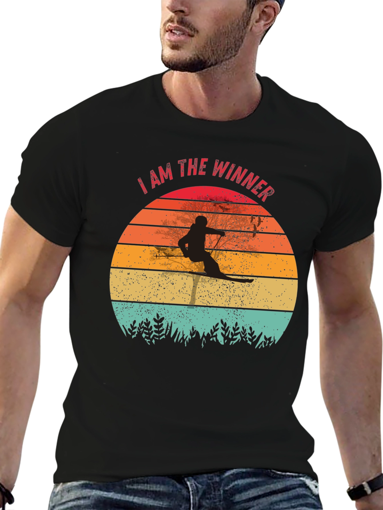 I AM THE WINNER Retro Ski T-Shirt