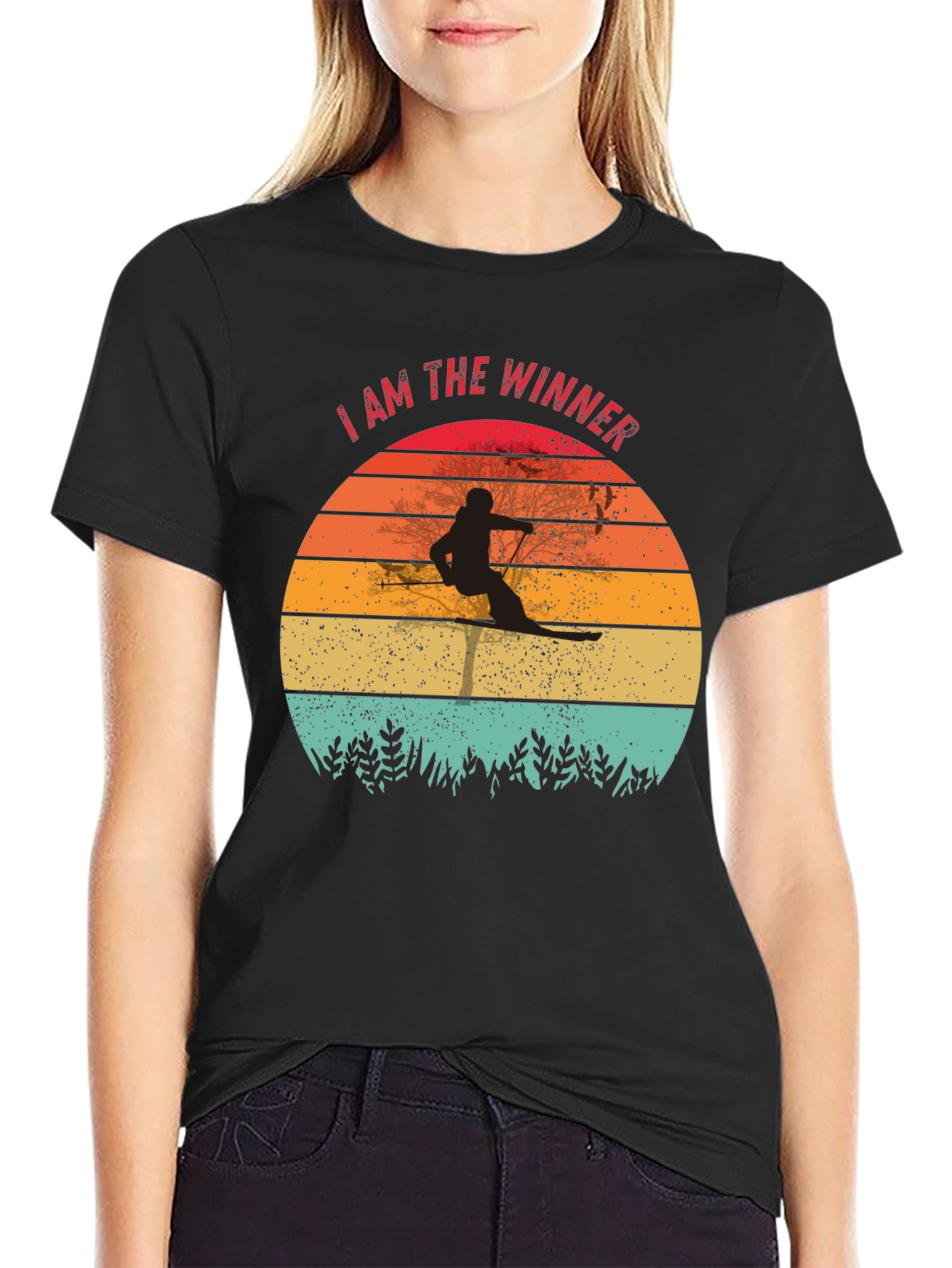 I AM THE WINNER Retro Ski T-Shirt