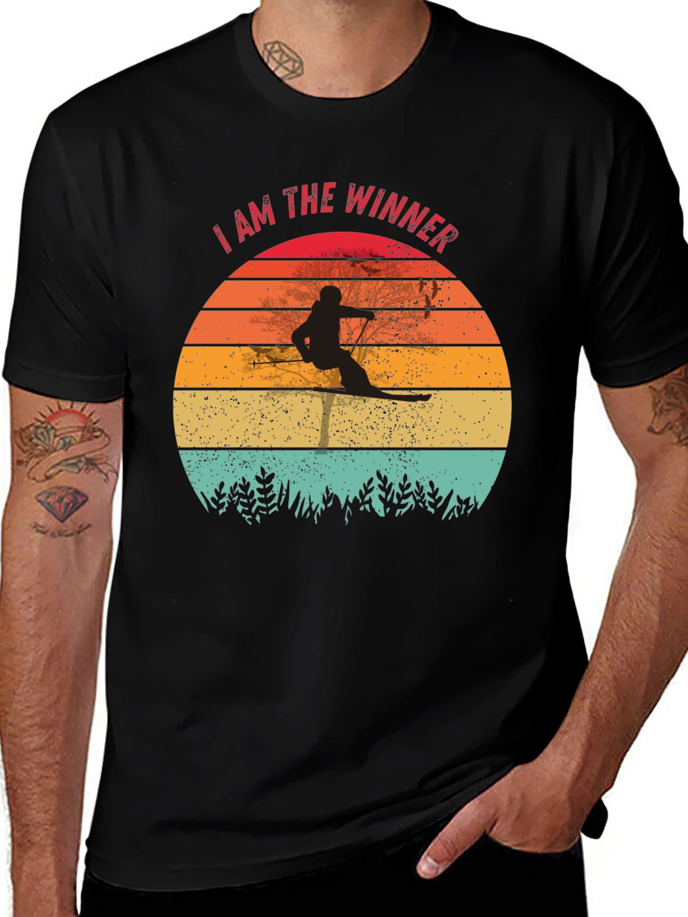 I AM THE WINNER Retro Ski T-Shirt