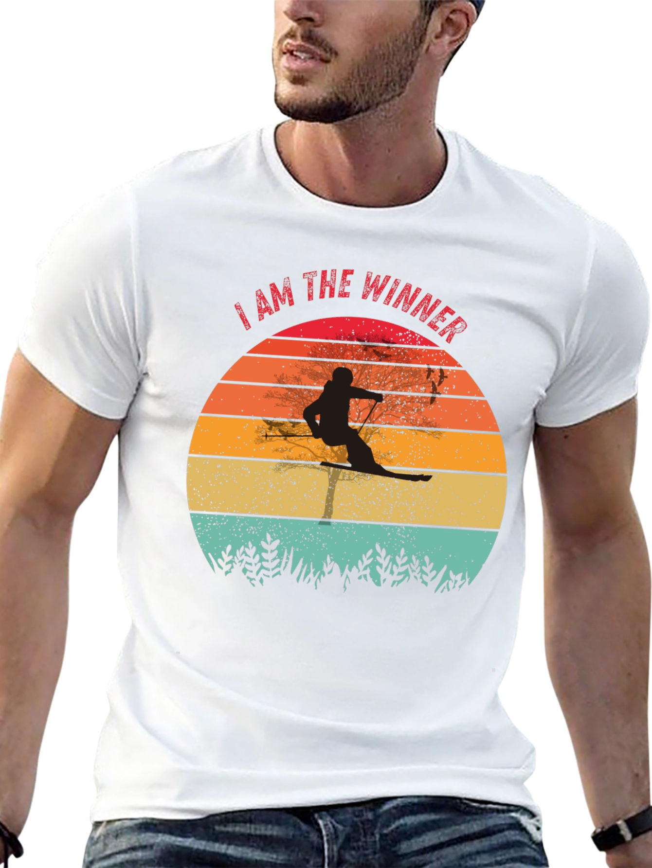 I AM THE WINNER Retro Ski T-Shirt