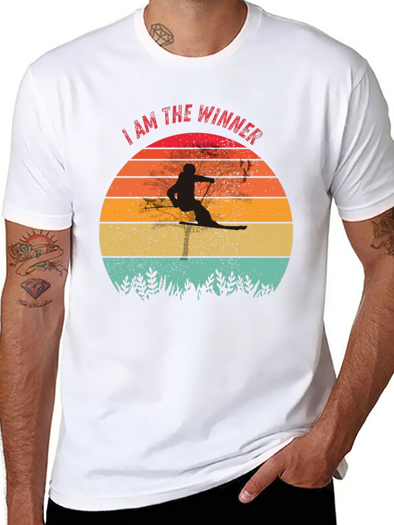 I AM THE WINNER Retro Ski T-Shirt