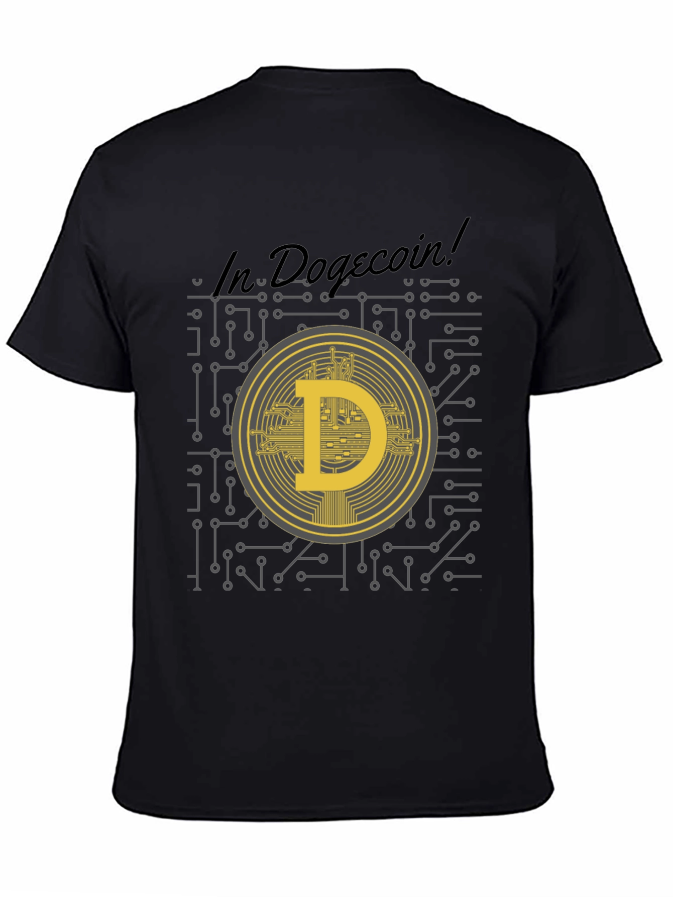 Dogecoin Crypto Graphic T-Shirt - Black