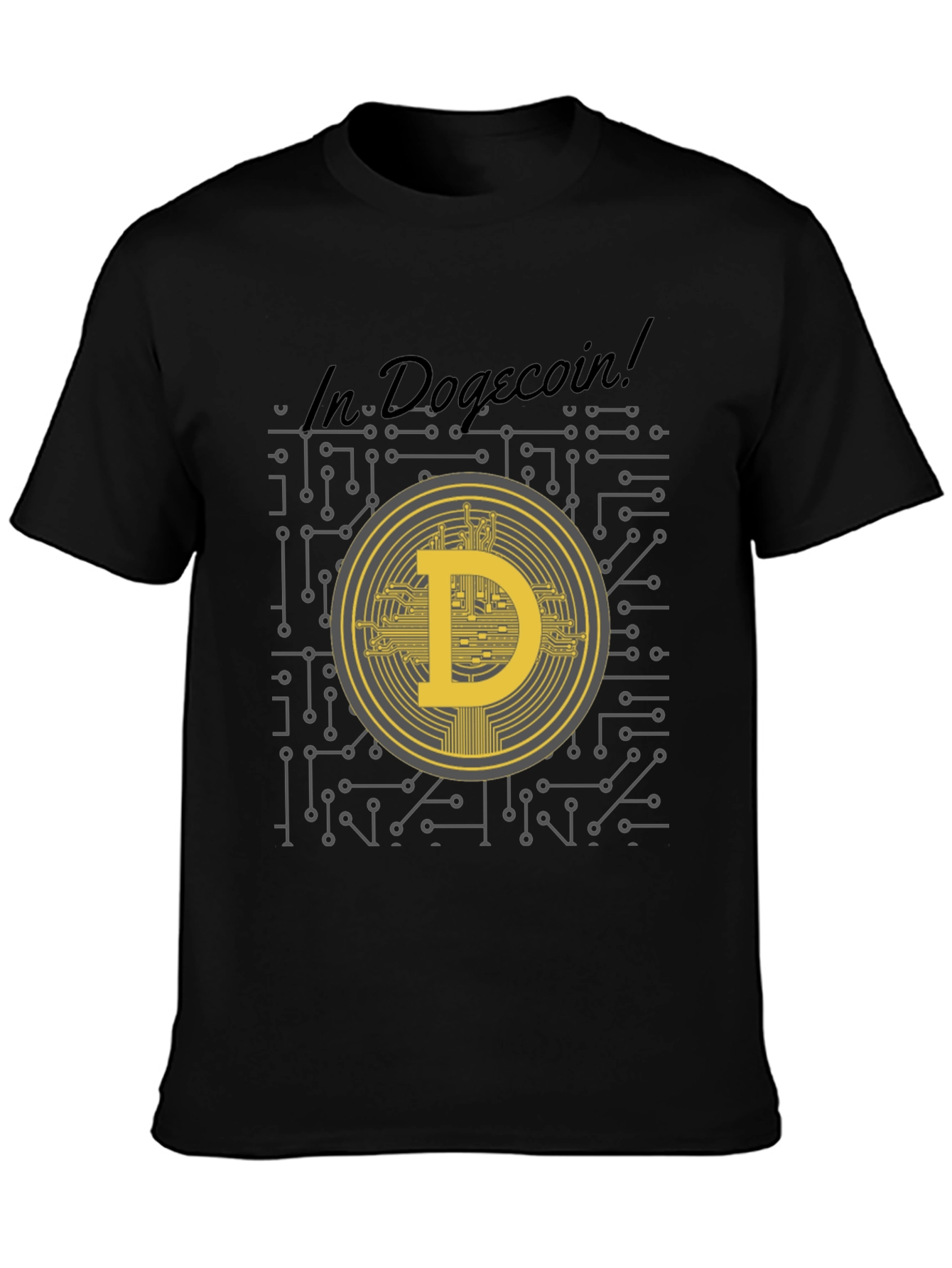 Dogecoin Crypto Graphic T-Shirt - Black