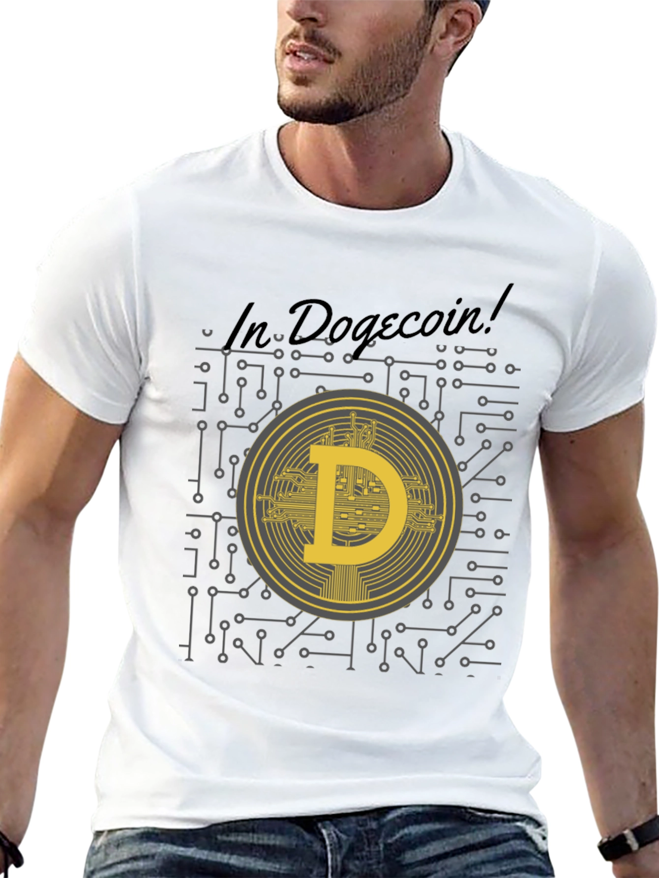 Dogecoin Crypto Graphic T-Shirt - Black
