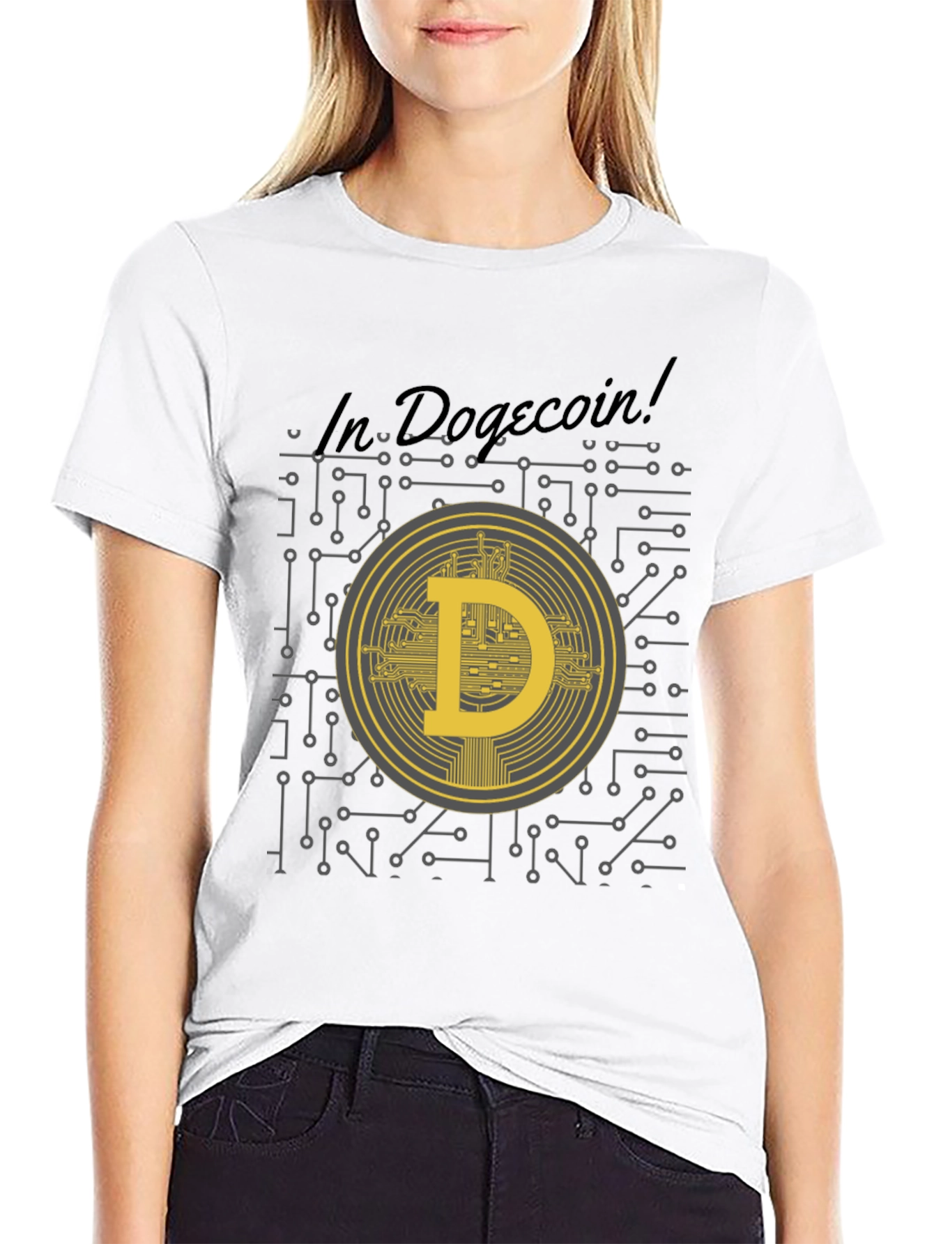 Dogecoin Crypto Graphic T-Shirt - Black