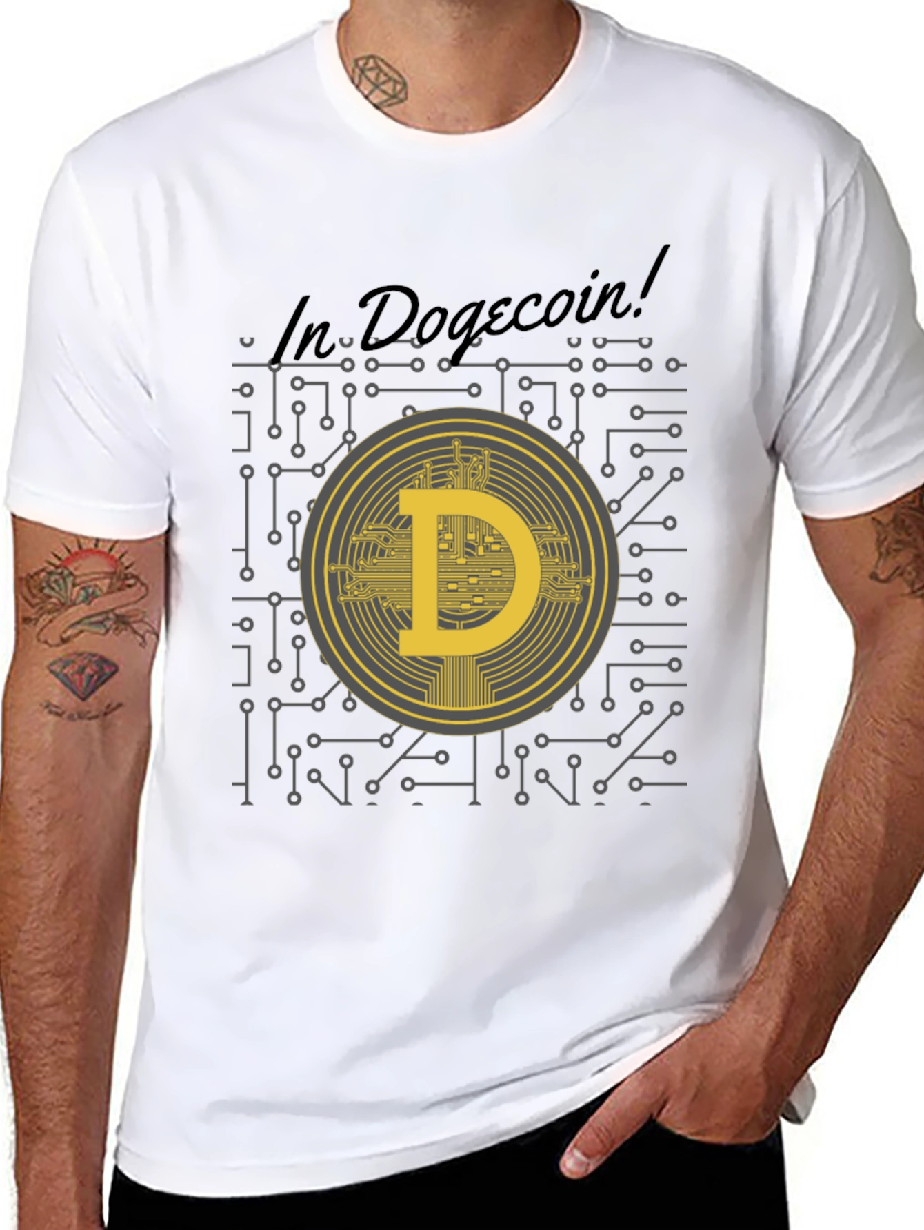 Dogecoin Crypto Graphic T-Shirt - Black