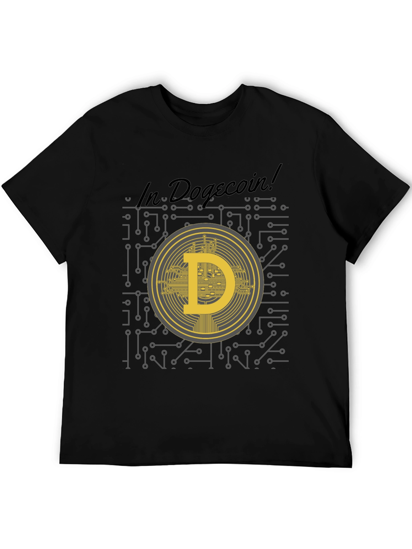 Dogecoin Crypto Graphic T-Shirt - Black