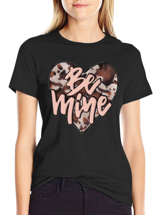 Be Mine Valentines Day Heart Print T-Shirt