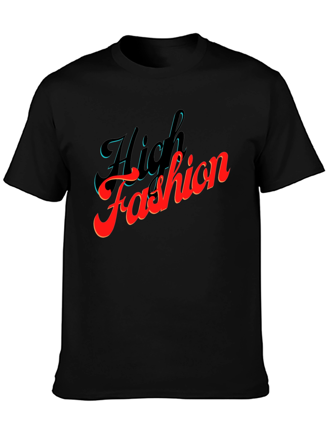 High Fashion Graphic Tee - Stylish Black T-Shirt