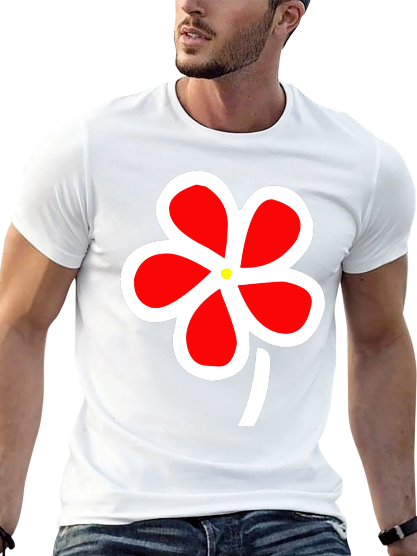 Bold Floral Graphic Tee - Black